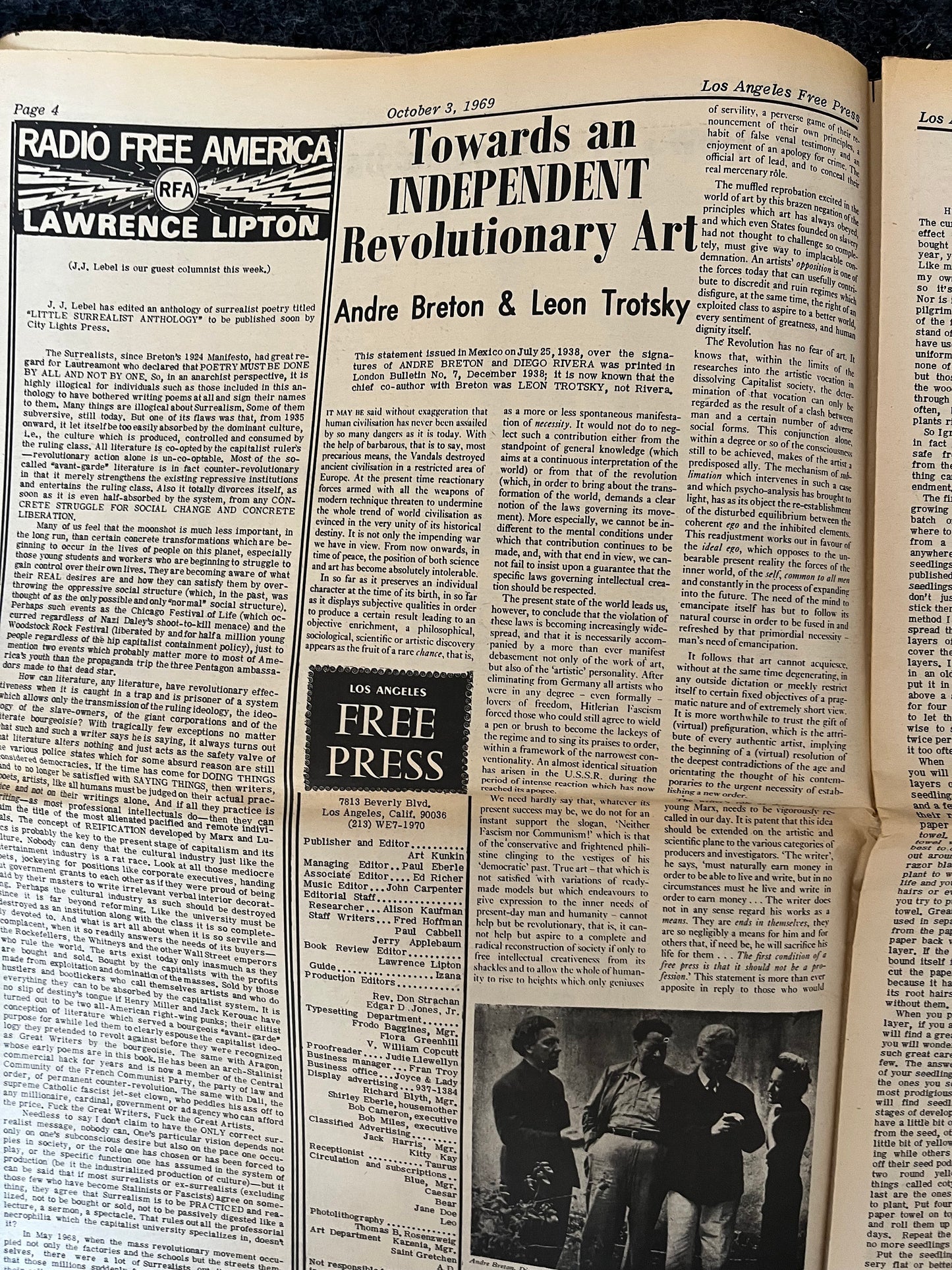 1970s CounterCulture LGBT Los Angeles Free Press, Black Panther Party, Underground Far-Left Newspaper, Vintage Newspaper, Original Newspaper