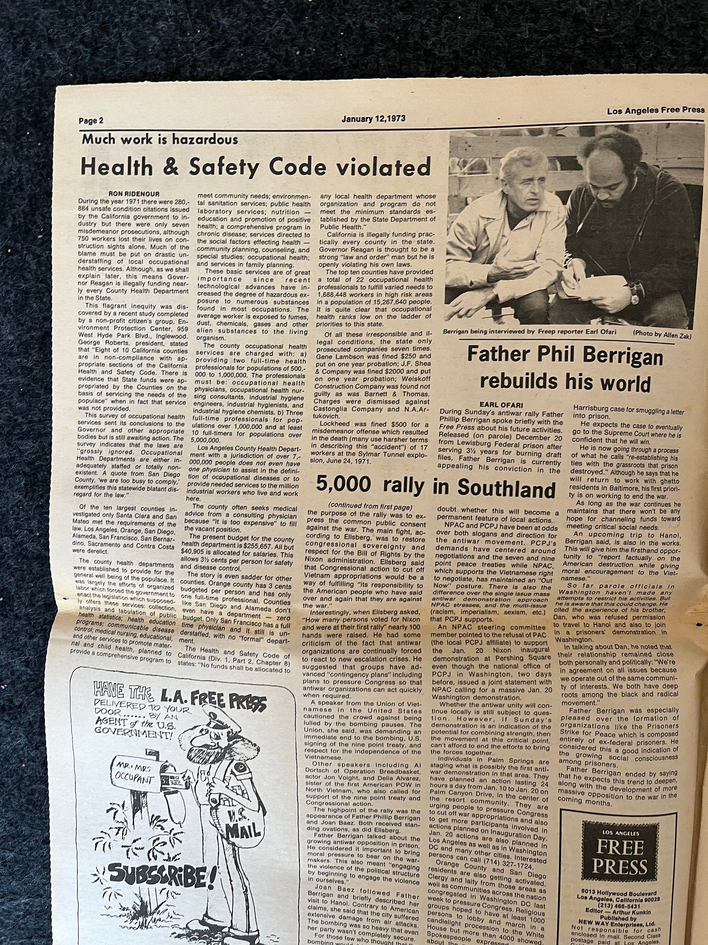 1970s CounterCulture LGBT Los Angeles Free Press, Black Panther Party, Underground Far-Left Newspaper, Vintage Newspaper, Original Newspaper