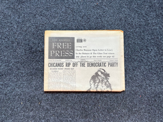 1970s CounterCulture LGBT Los Angeles Free Press, Black Panther Party, Underground Far-Left Newspaper, Vintage Newspaper, Original Newspaper