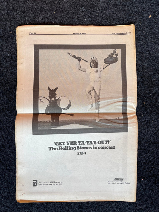 1970s CounterCulture LGBT Los Angeles Free Press, Black Panther Party, Underground Far-Left Newspaper, Vintage Newspaper, Original Newspaper