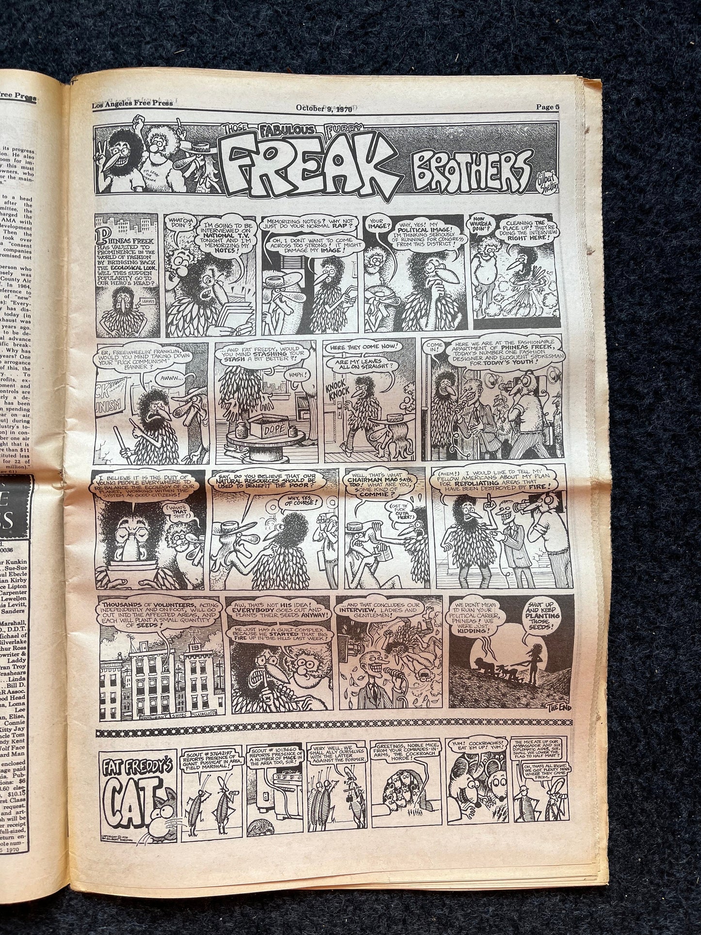 1970s CounterCulture LGBT Los Angeles Free Press, Black Panther Party, Underground Far-Left Newspaper, Vintage Newspaper, Original Newspaper
