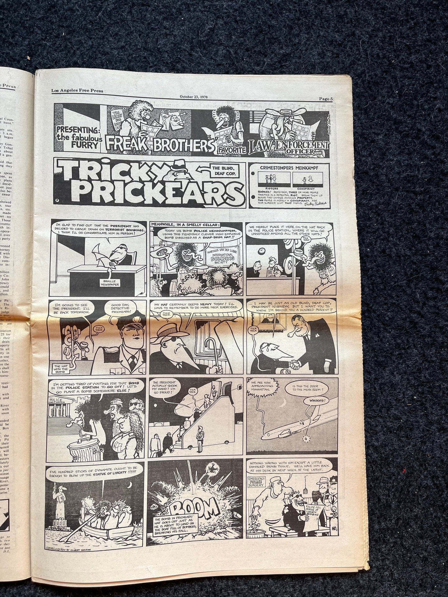 1970s CounterCulture LGBT Los Angeles Free Press, Black Panther Party, Underground Far-Left Newspaper, Vintage Newspaper, Original Newspaper