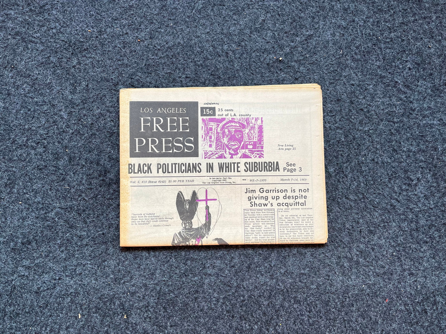 1970s CounterCulture LGBT Los Angeles Free Press, Black Panther Party, Underground Far-Left Newspaper, Vintage Newspaper, Original Newspaper