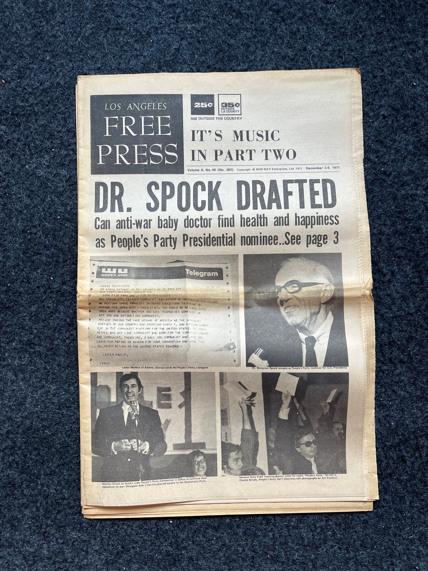 1970s CounterCulture LGBT Los Angeles Free Press, Black Panther Party, Underground Far-Left Newspaper, Vintage Newspaper, Original Newspaper