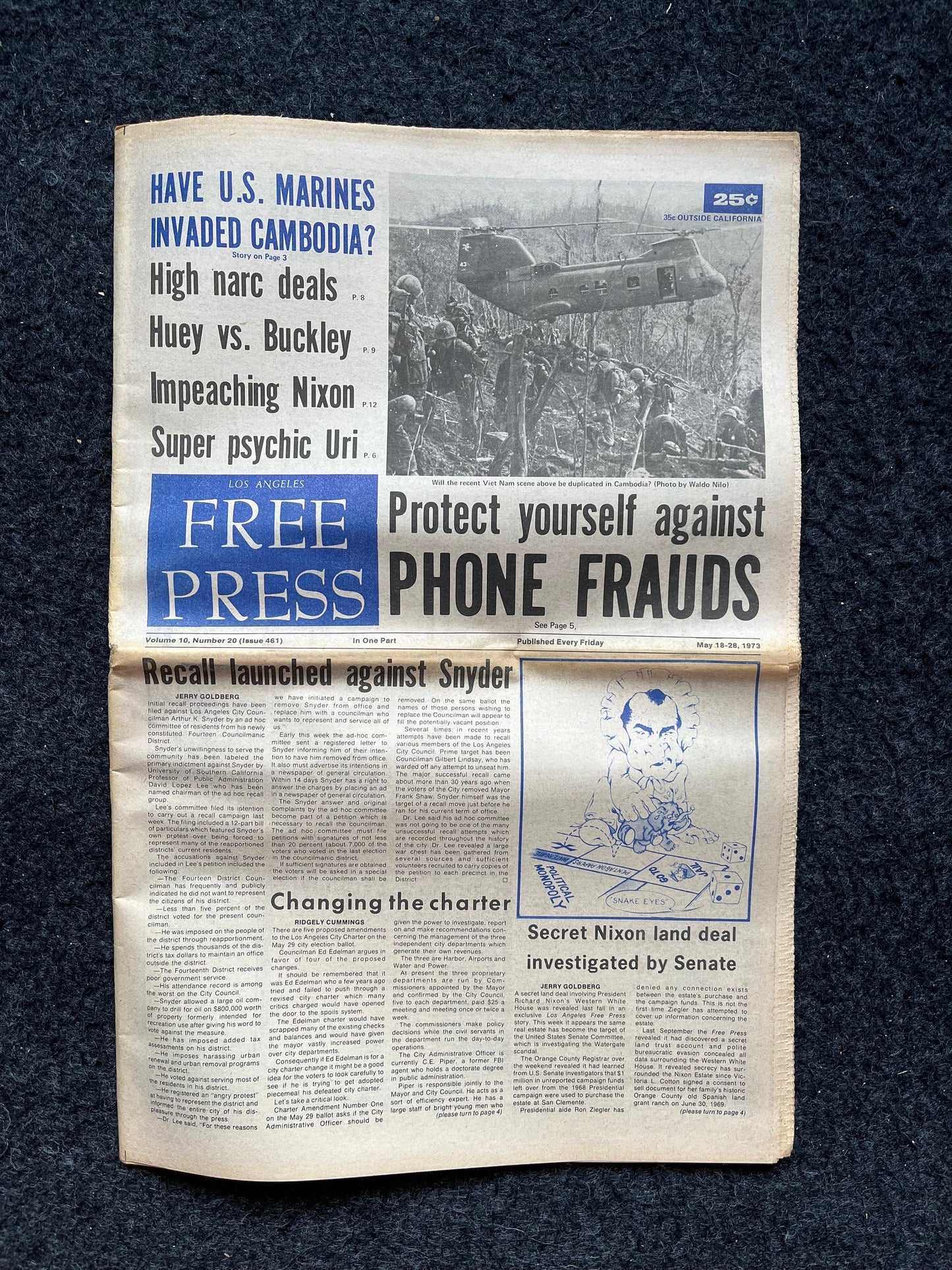 1970s CounterCulture LGBT Los Angeles Free Press, Black Panther Party, Underground Far-Left Newspaper, Vintage Newspaper, Original Newspaper