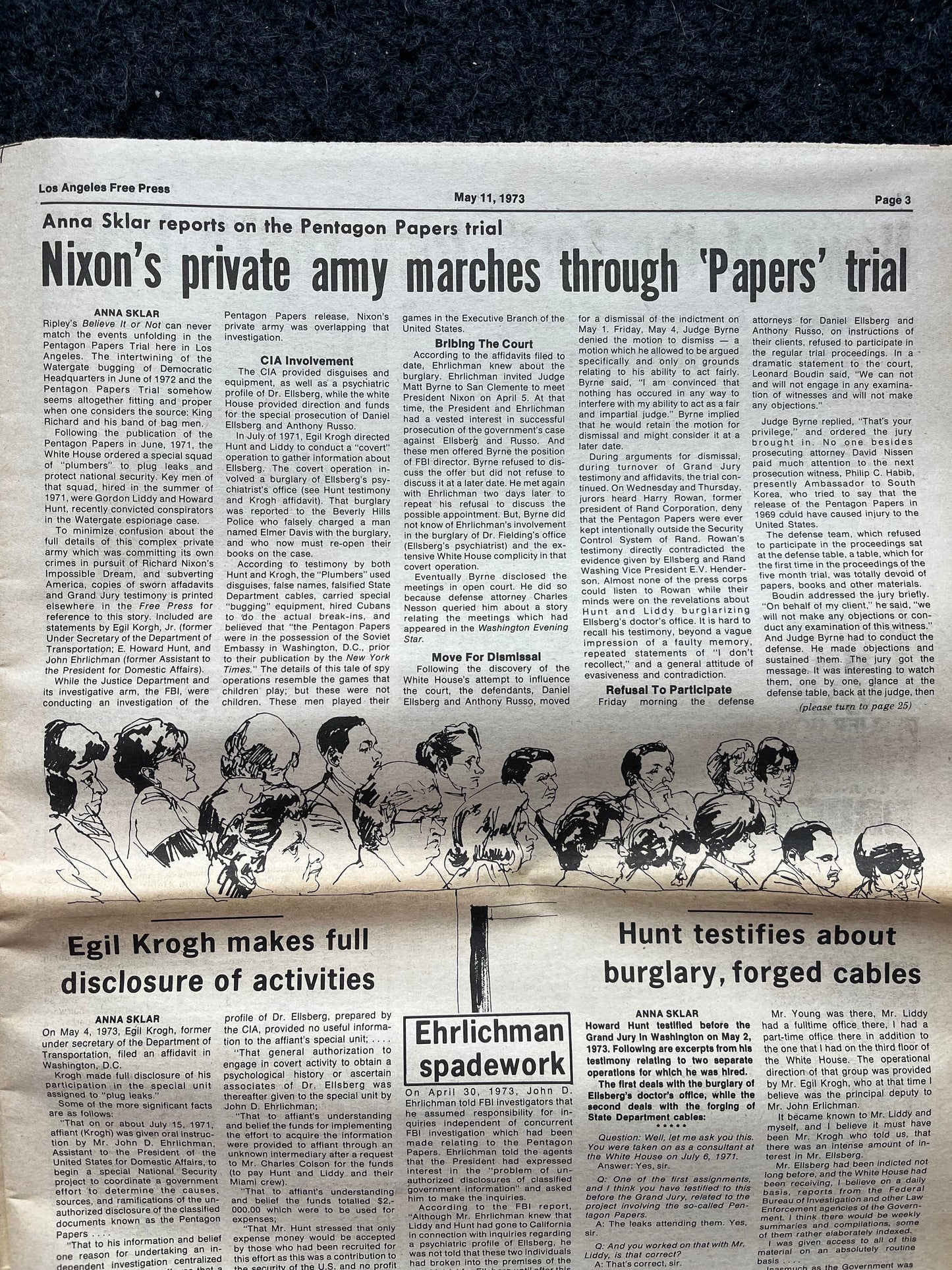 1970s CounterCulture LGBT Los Angeles Free Press, Black Panther Party, Underground Far-Left Newspaper, Vintage Newspaper, Original Newspaper