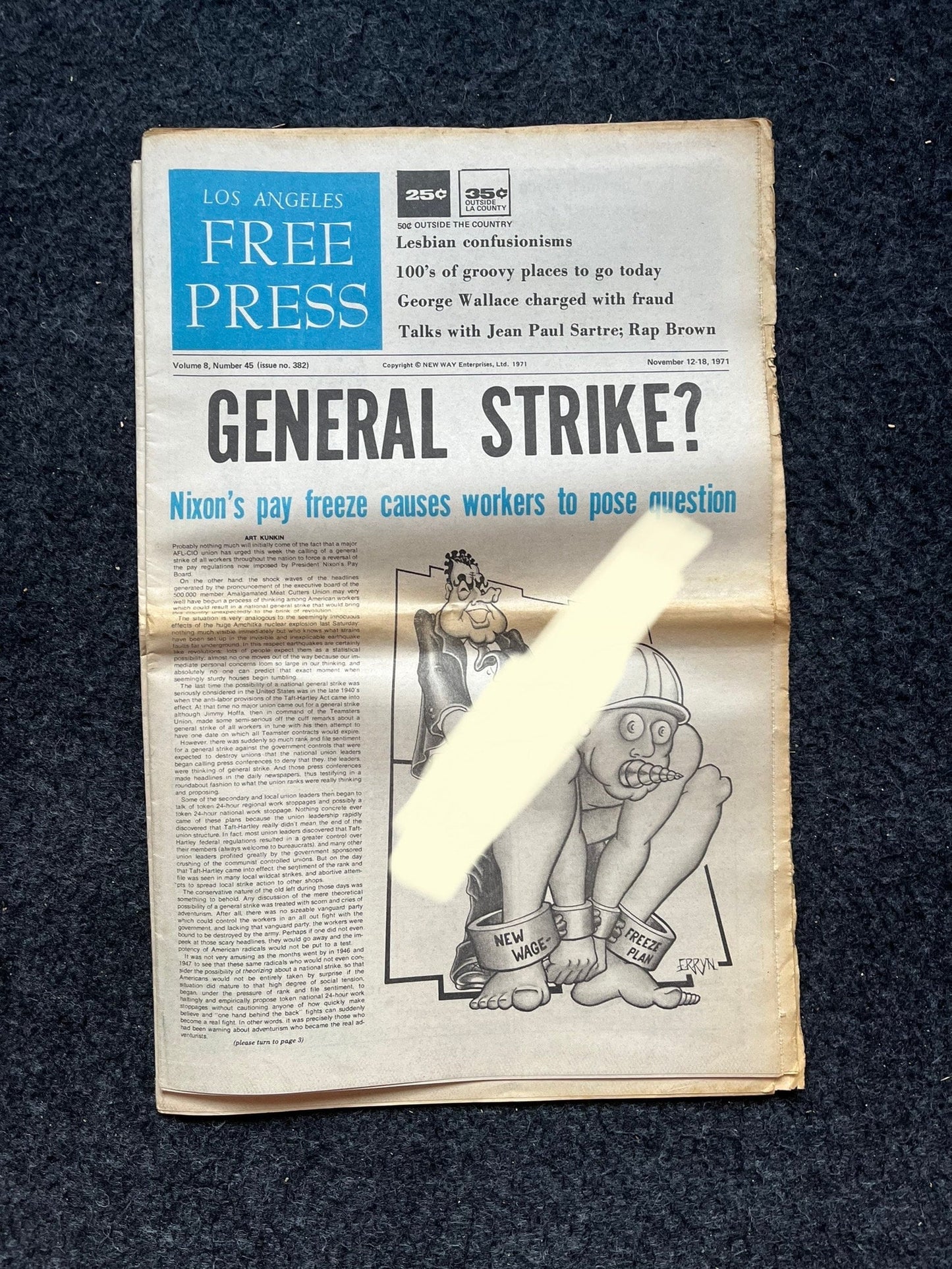 1970s CounterCulture LGBT Los Angeles Free Press, Black Panther Party, Underground Far-Left Newspaper, Vintage Newspaper, Original Newspaper