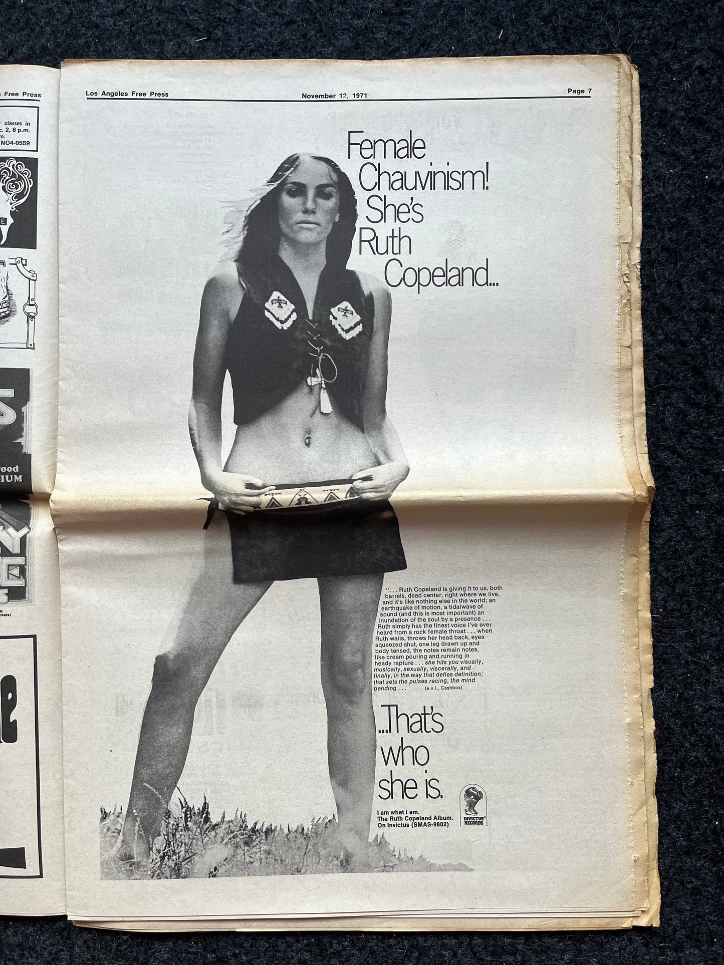 1970s CounterCulture LGBT Los Angeles Free Press, Black Panther Party, Underground Far-Left Newspaper, Vintage Newspaper, Original Newspaper