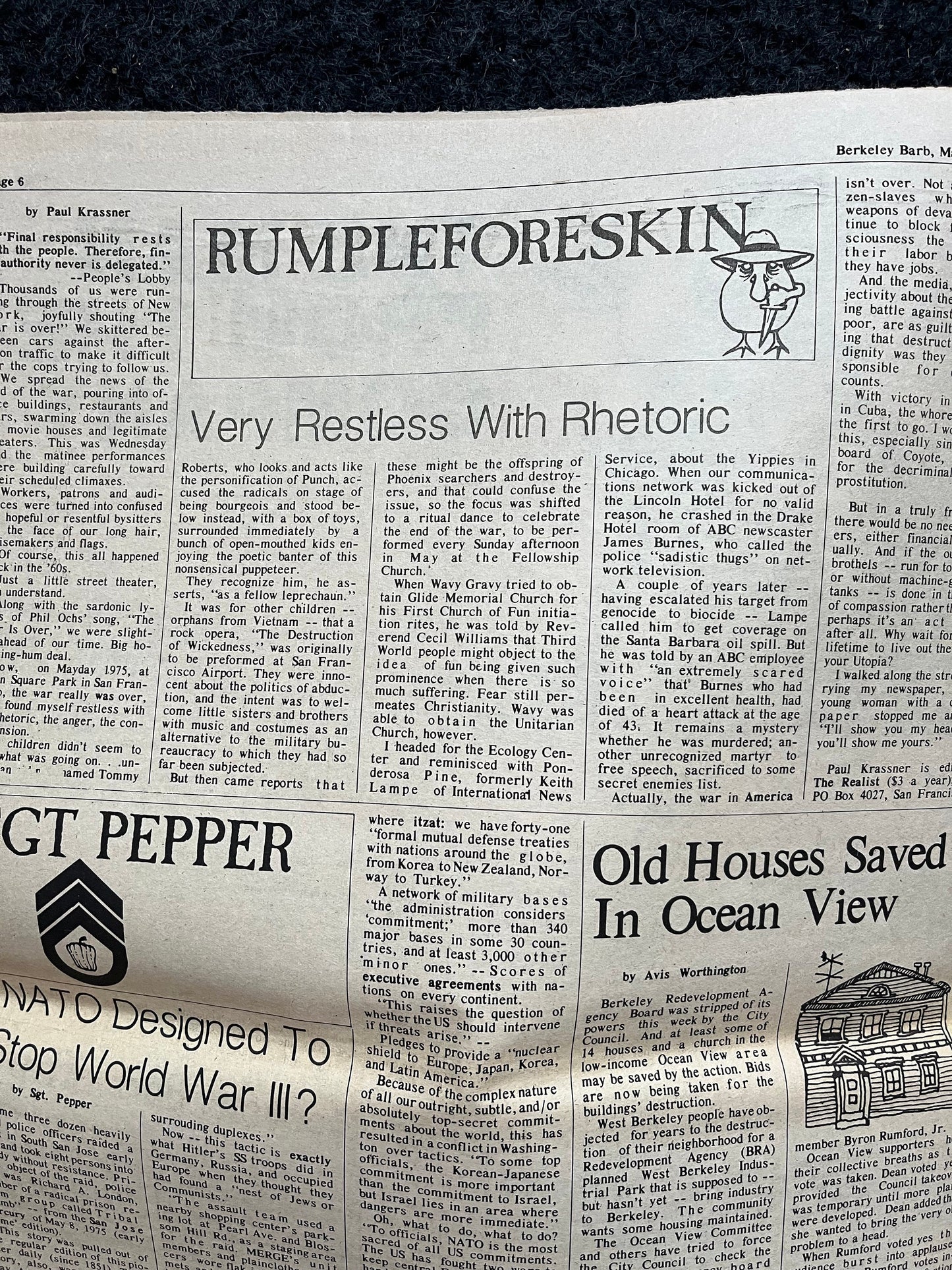 1970s Berkeley Tribe CounterCulture, Black Panther Party, Underground Newspaper, Vintage Newspaper, San Francisco California