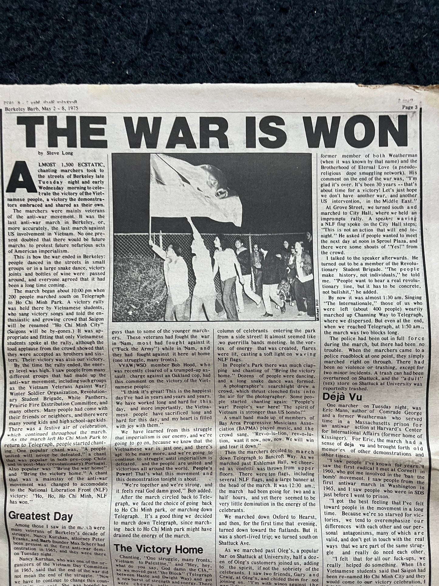 1970s Vietnam War Ends, Berkeley Tribe CounterCulture, Black Panther Party, Underground Newspaper, Vintage Newspaper,l