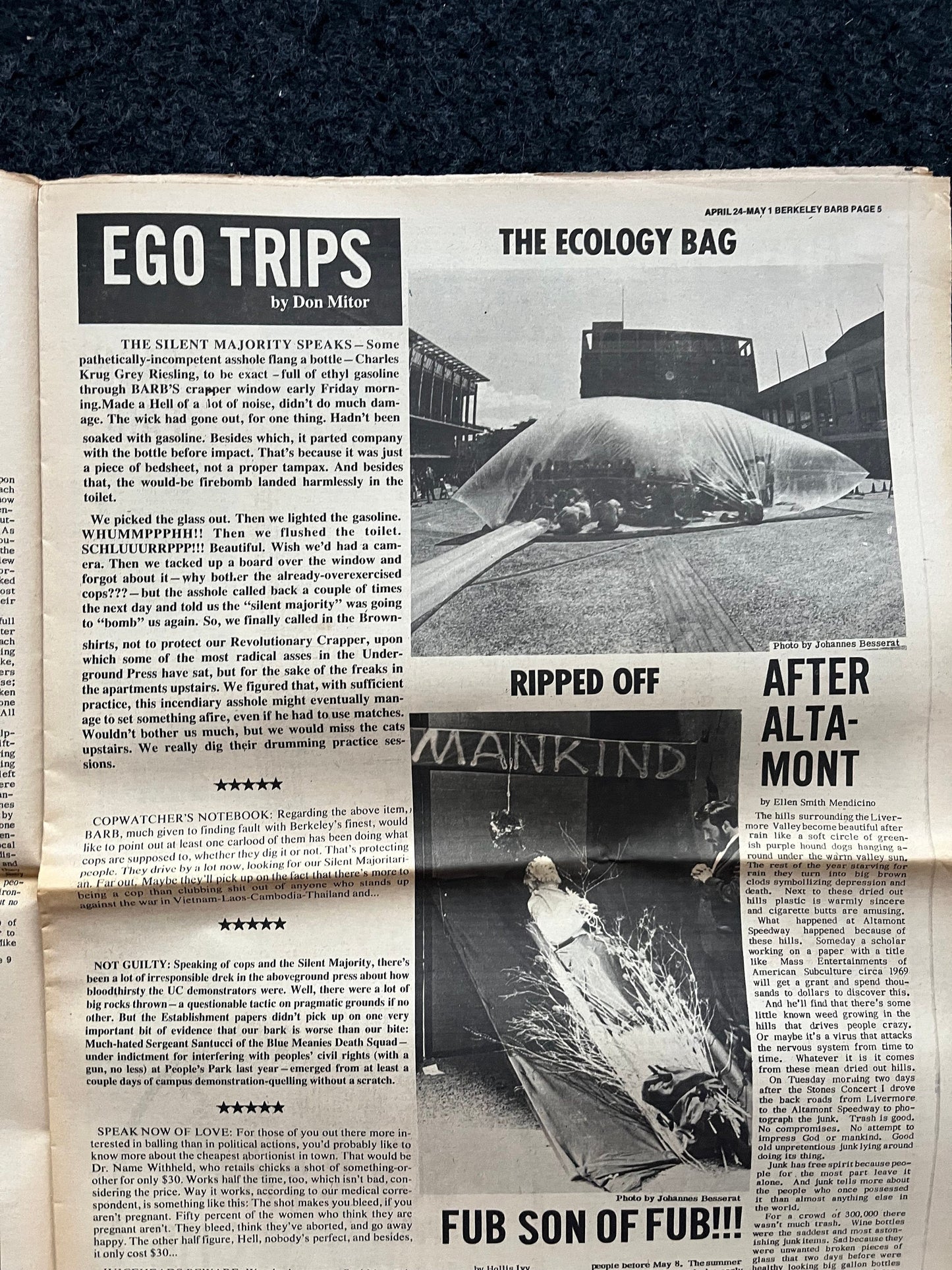 1970s Berkeley Tribe CounterCulture, Black Panther Party, Underground Newspaper, Vintage Newspaper, San Francisco California