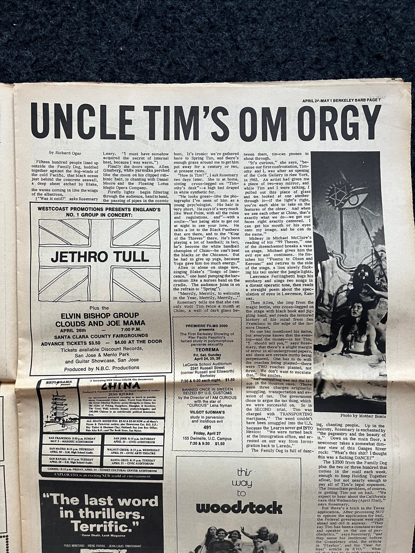 1970s Berkeley Tribe CounterCulture, Black Panther Party, Underground Newspaper, Vintage Newspaper, San Francisco California
