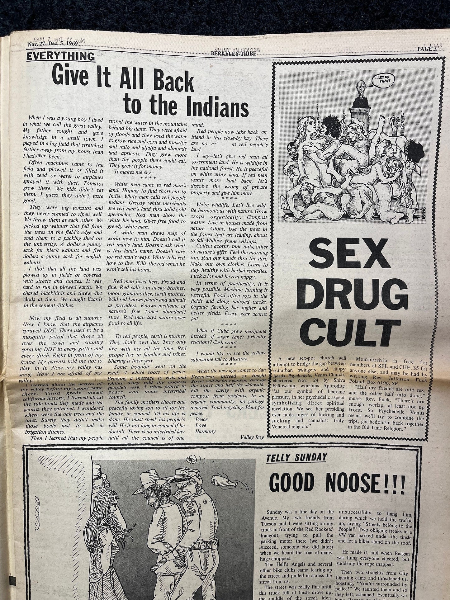 1970s Berkeley Tribe CounterCulture, Black Panther Party, Underground Newspaper, Vintage Newspaper, San Francisco California