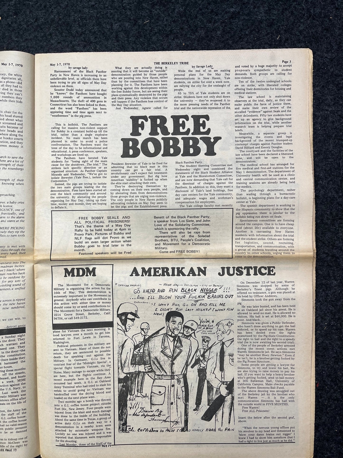 1970s Berkeley Tribe CounterCulture, Black Panther Party, Underground Newspaper, Vintage Newspaper, San Francisco California