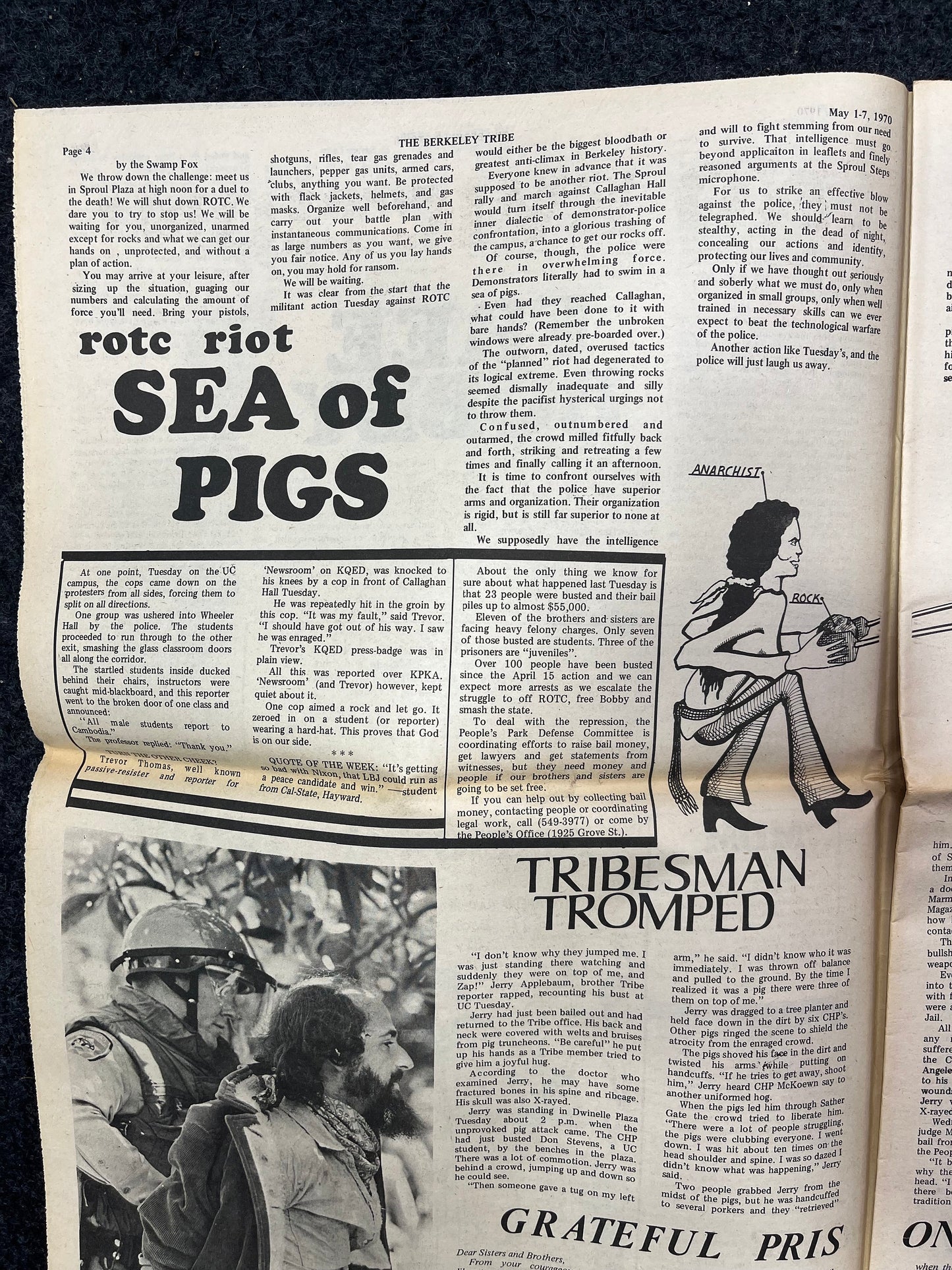 1970s Berkeley Tribe CounterCulture, Black Panther Party, Underground Newspaper, Vintage Newspaper, San Francisco California