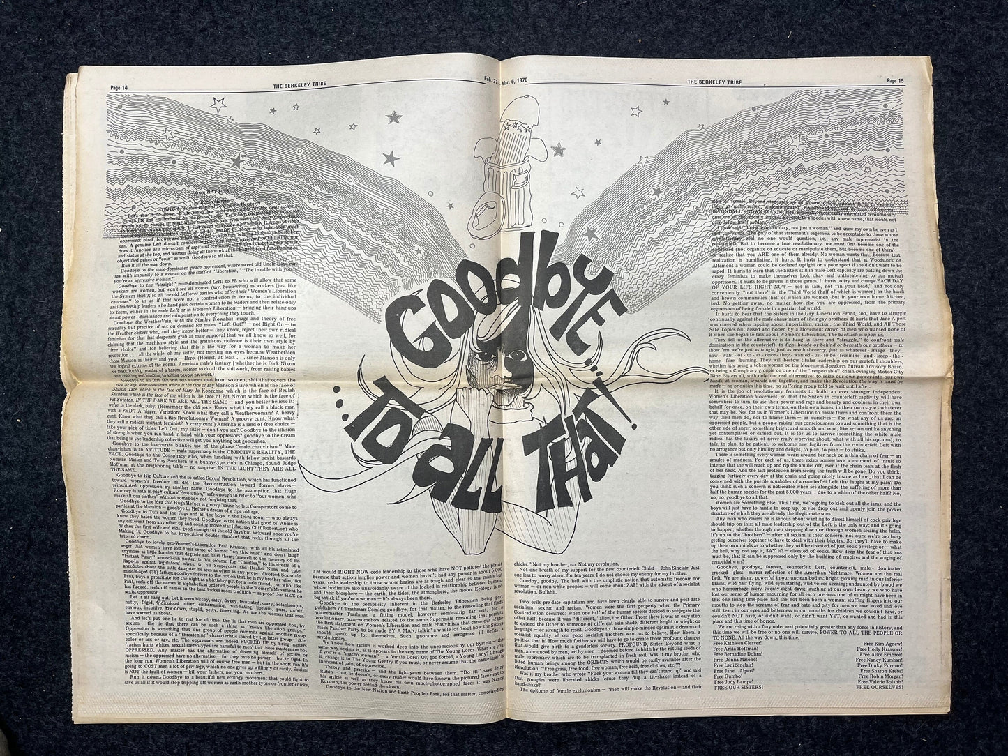 1970s Berkeley Tribe CounterCulture, Black Panther Party, Underground Newspaper, Vintage Newspaper, San Francisco California