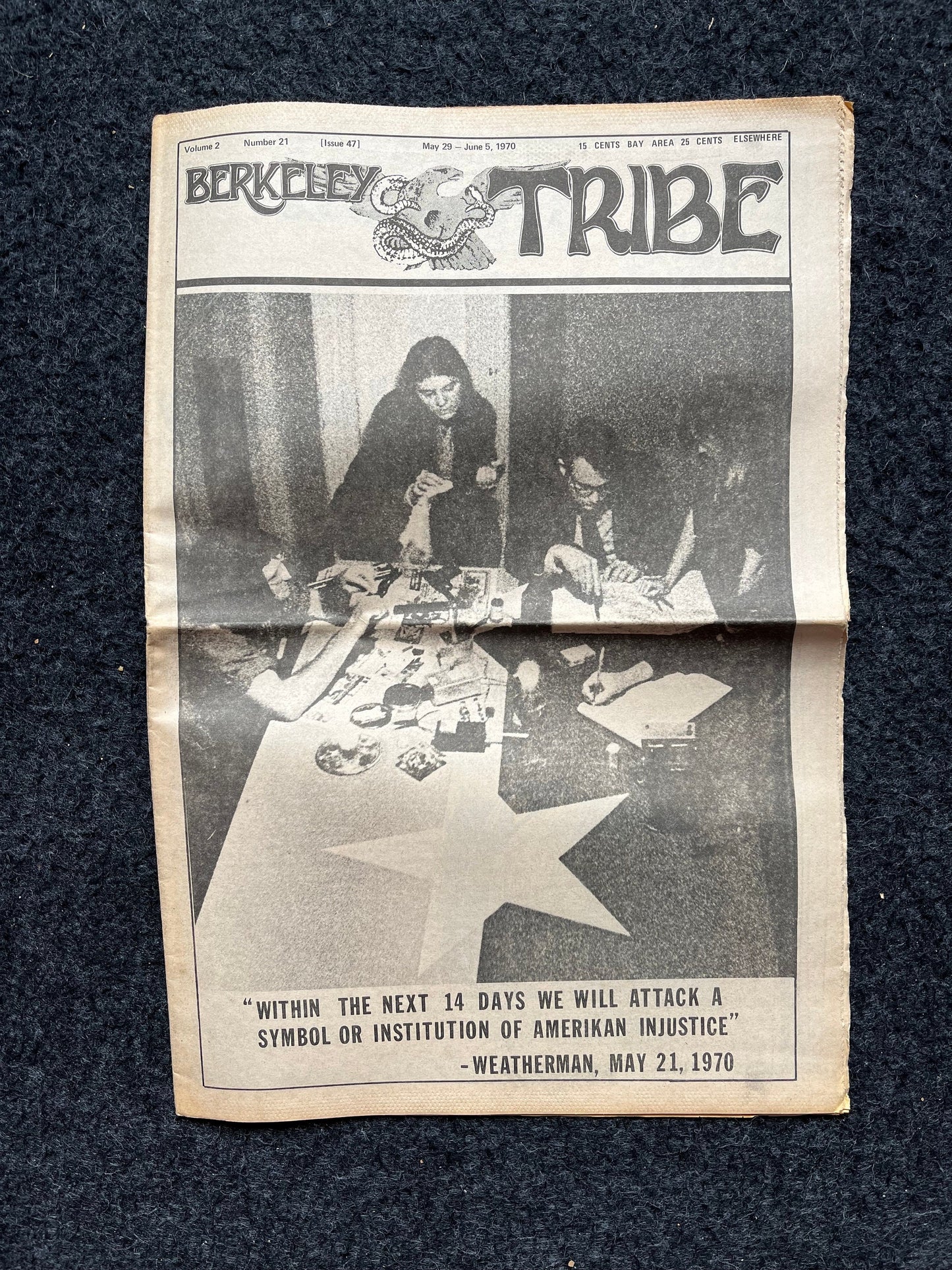 1970s Support for Vietcong CounterCulture Newspaper, Black Panther Party, Underground Far-Left Newspaper, Vintage Newspaper, Political Gifts