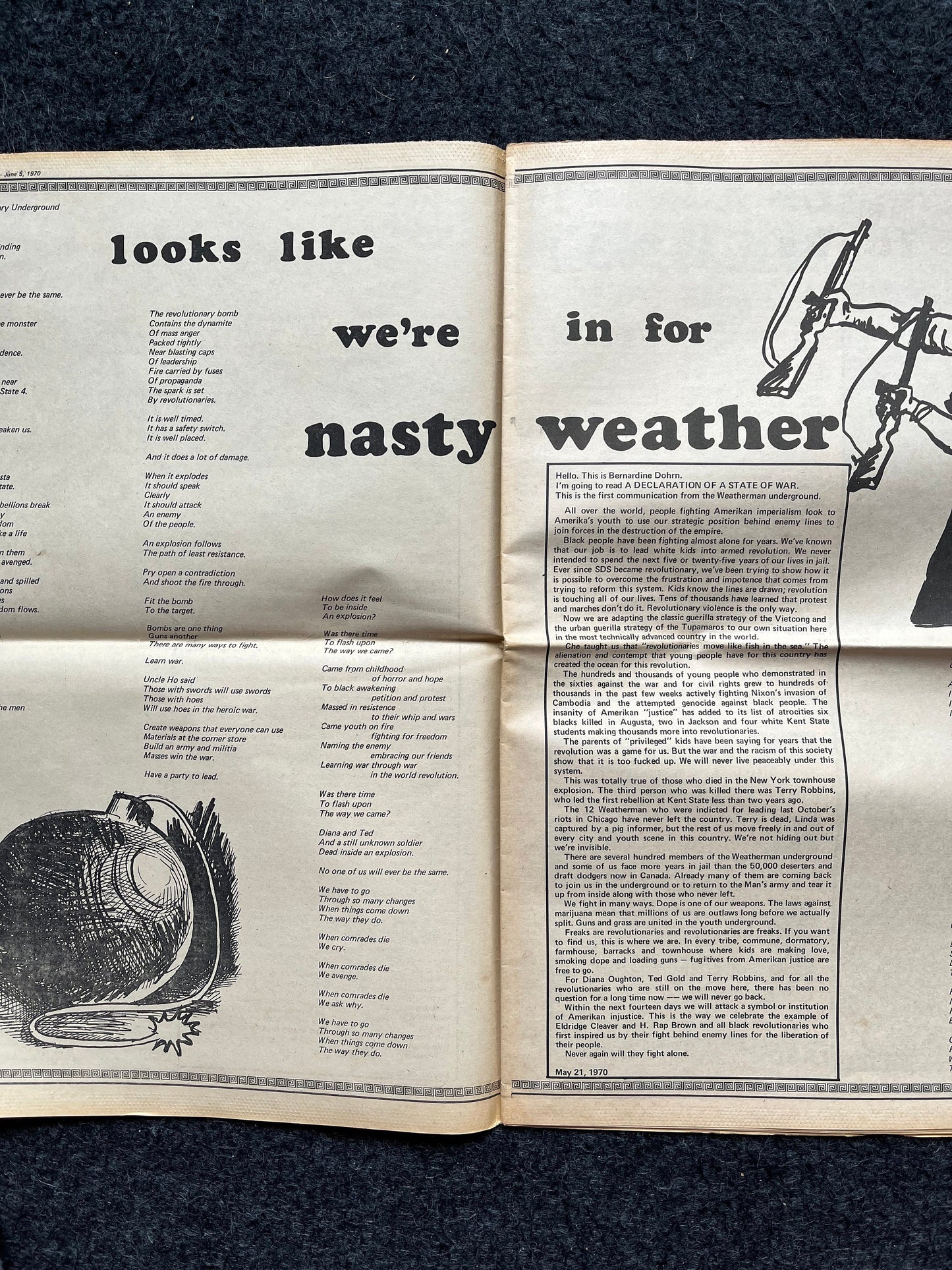 1970s Support for Vietcong CounterCulture Newspaper, Black Panther Party, Underground Far-Left Newspaper, Vintage Newspaper, Political Gifts