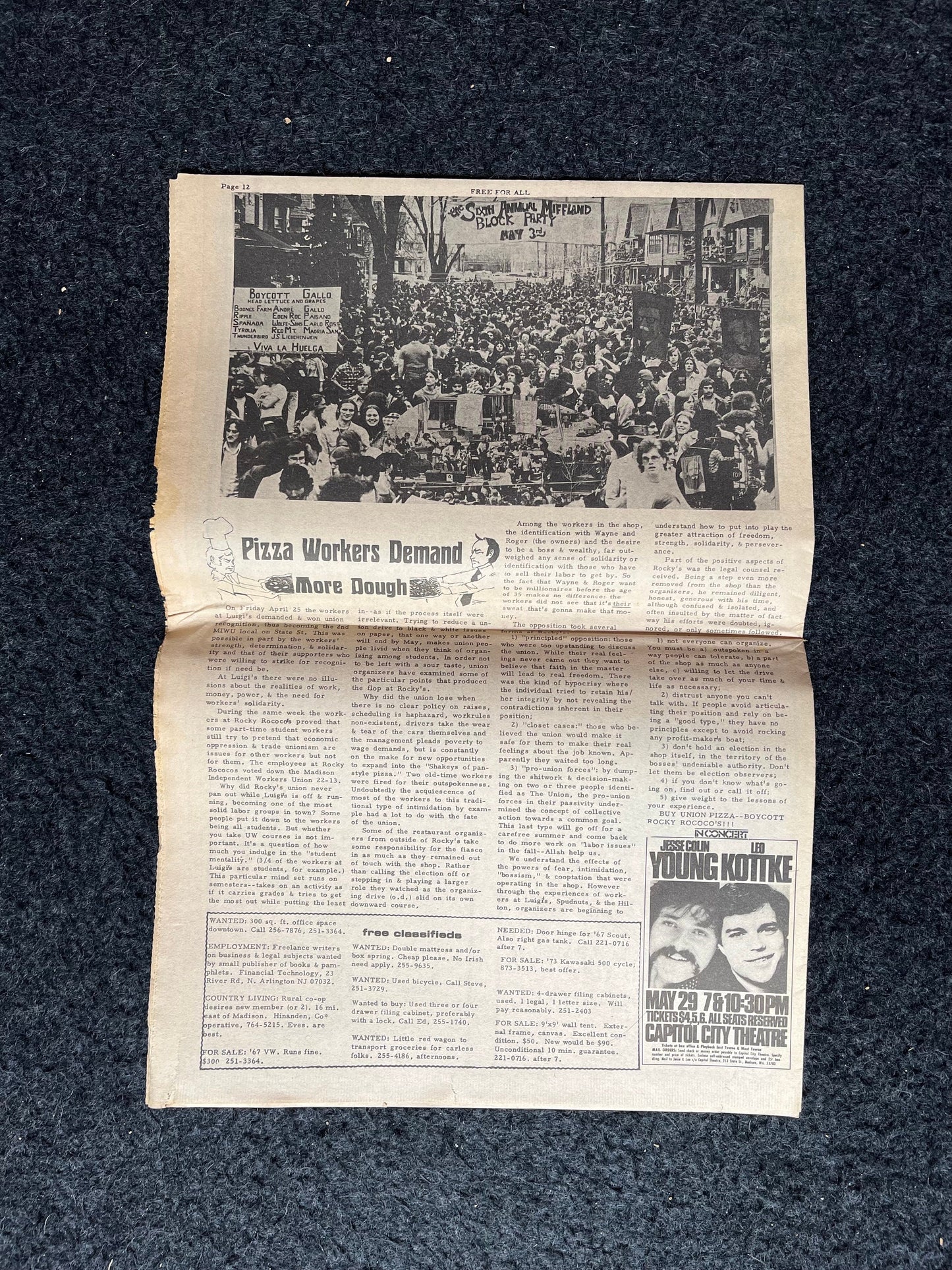 1970s Ho Chi Min Memorial Vietnam, Berkeley Tribe CounterCulture, Black Panther Party, Underground Newspaper, Vintage Newspaper, California