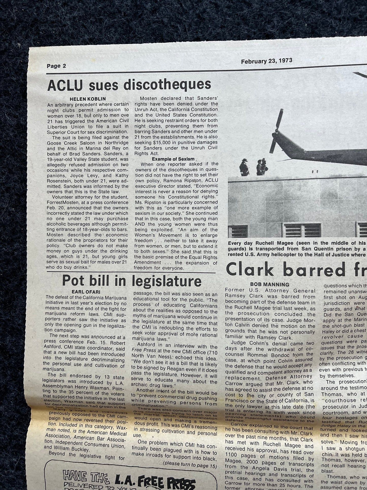 1970s CounterCulture LGBT Los Angeles Free Press, Black Panther Party, Underground Far-Left Newspaper, Vintage Newspaper, Original Newspaper