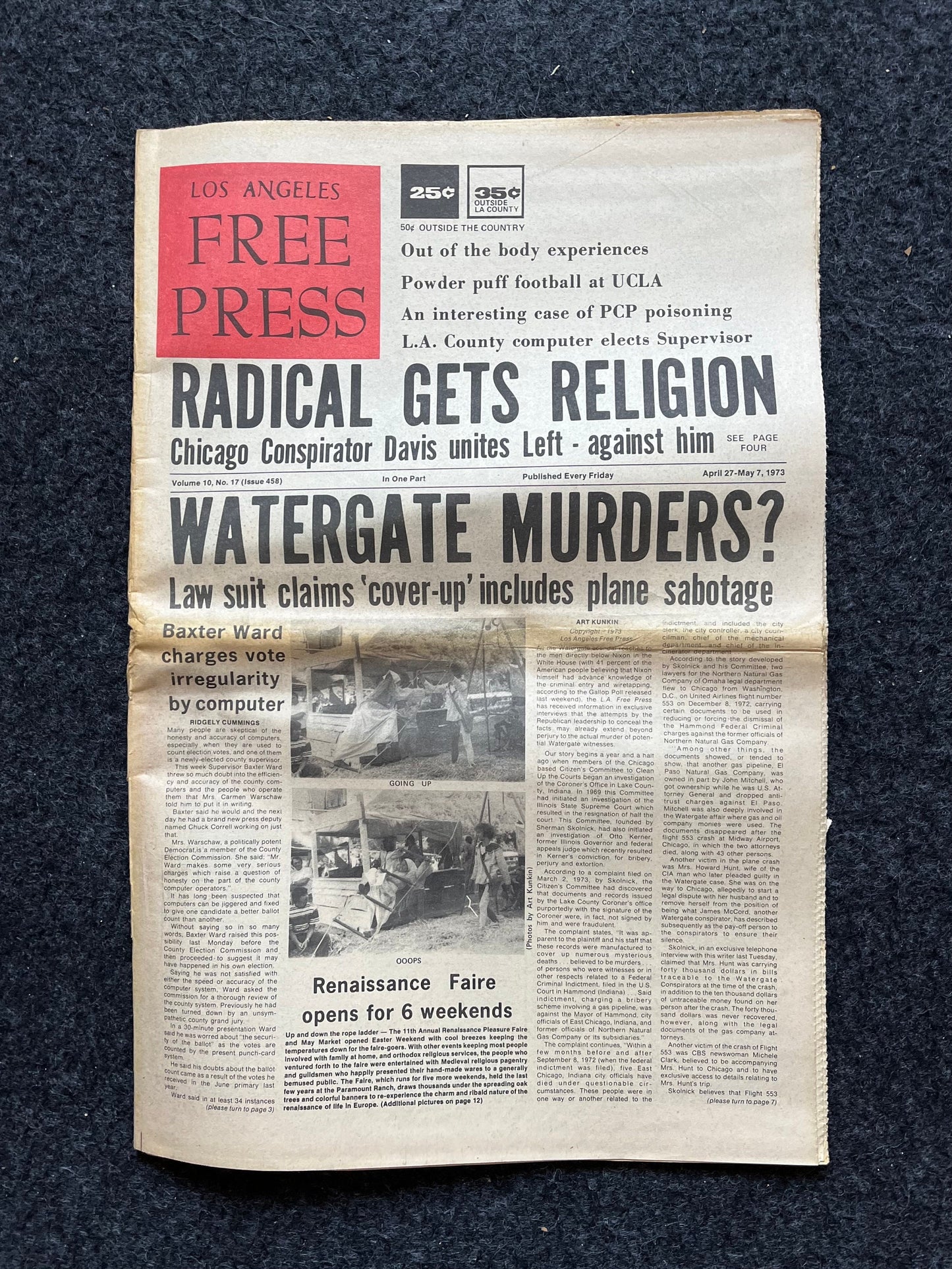 1970s CounterCulture LGBT Los Angeles Free Press, Black Panther Party, Underground Far-Left Newspaper, Vintage Newspaper, Original Newspaper