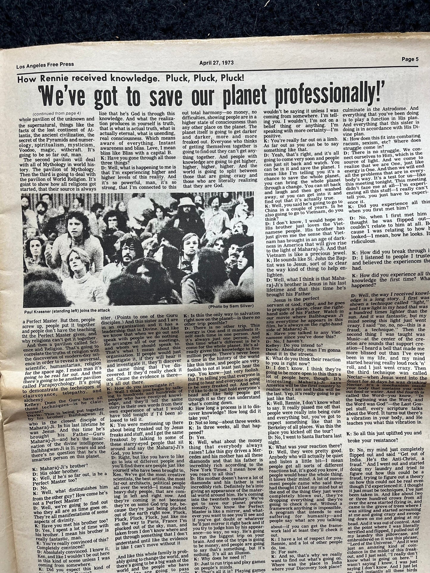 1970s CounterCulture LGBT Los Angeles Free Press, Black Panther Party, Underground Far-Left Newspaper, Vintage Newspaper, Original Newspaper