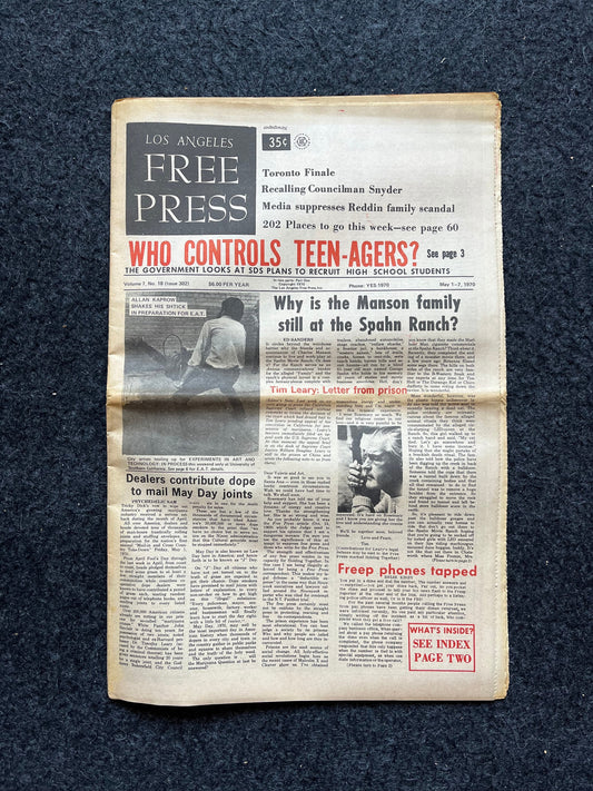 1970s CounterCulture LGBT Los Angeles Free Press, Black Panther Party, Underground Far-Left Newspaper, Vintage Newspaper, Original Newspaper