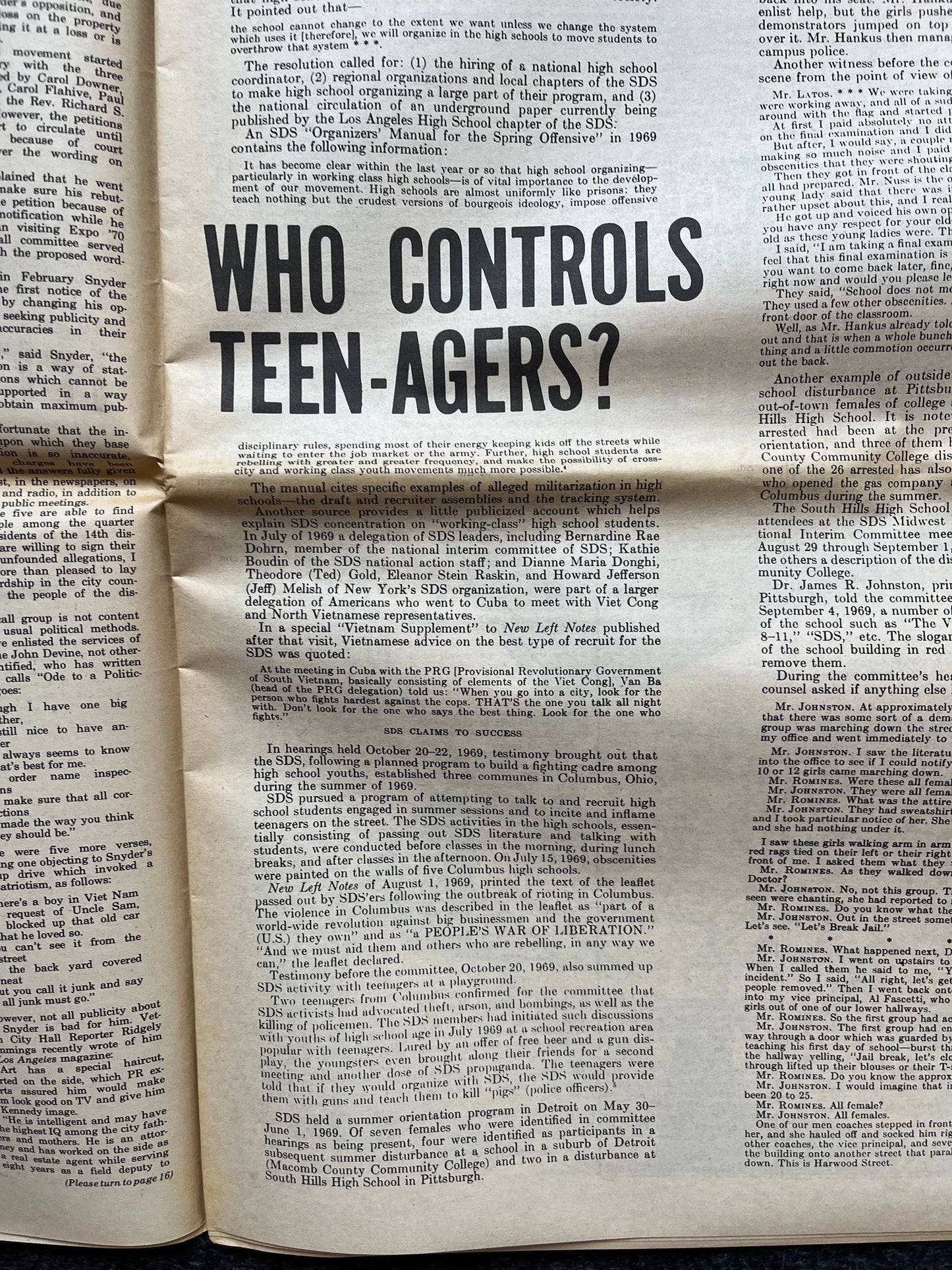 1970s CounterCulture LGBT Los Angeles Free Press, Black Panther Party, Underground Far-Left Newspaper, Vintage Newspaper, Original Newspaper