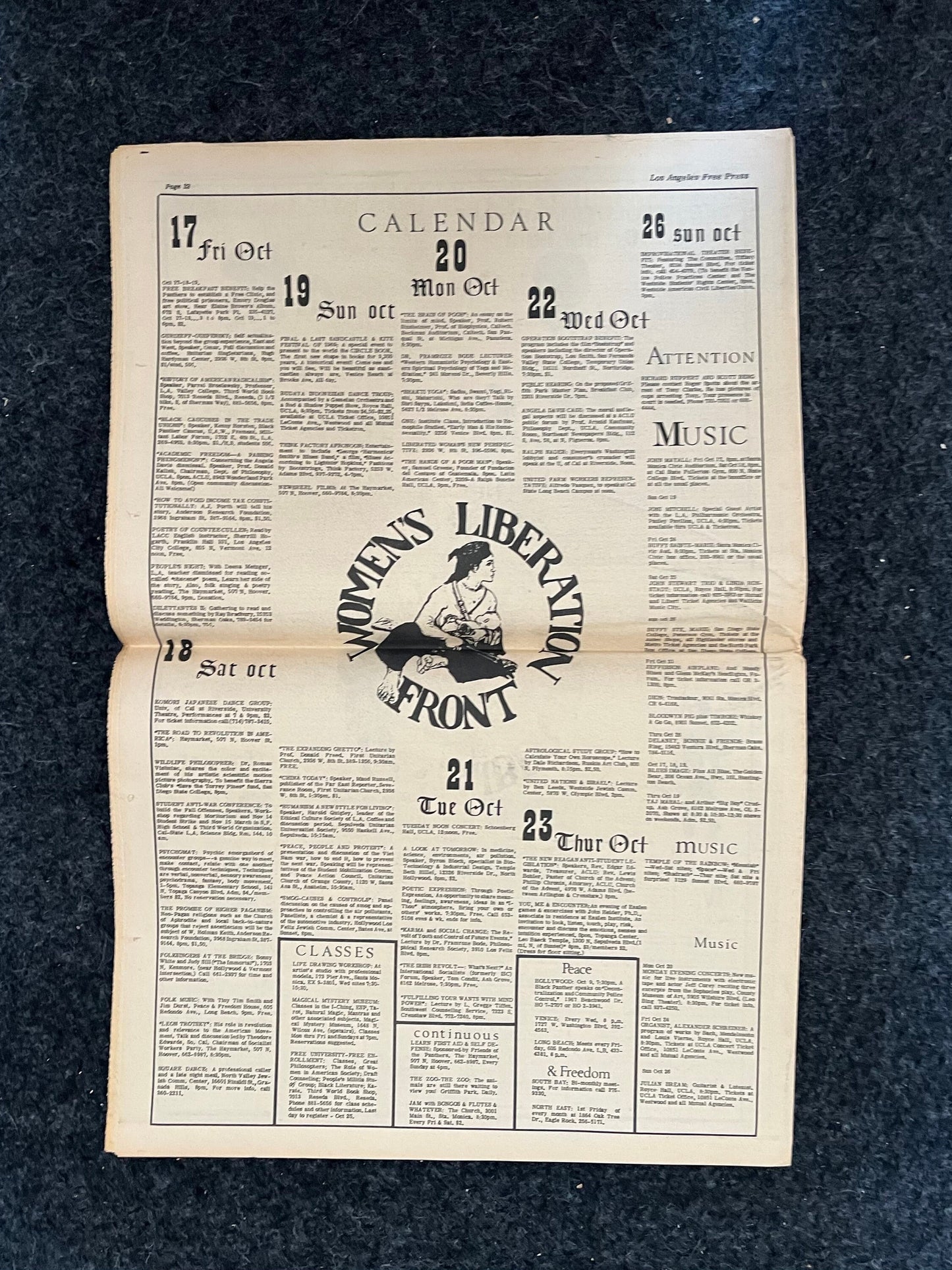 1970s CounterCulture LGBT Los Angeles Free Press, Black Panther Party, Underground Far-Left Newspaper, Vintage Newspaper, Original Newspaper