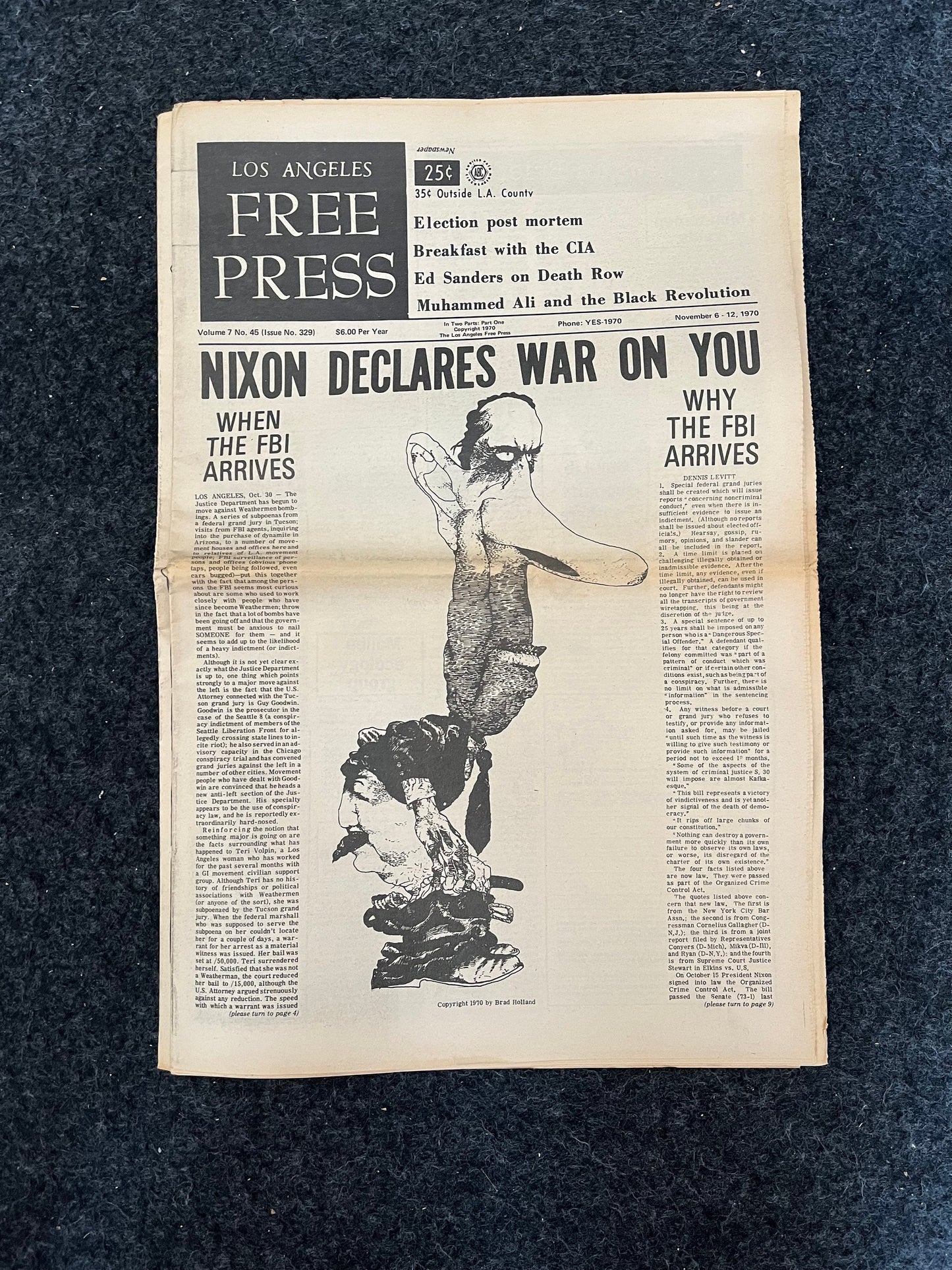 1970s CounterCulture LGBT Los Angeles Free Press, Black Panther Party, Underground Far-Left Newspaper, Vintage Newspaper, Original Newspaper