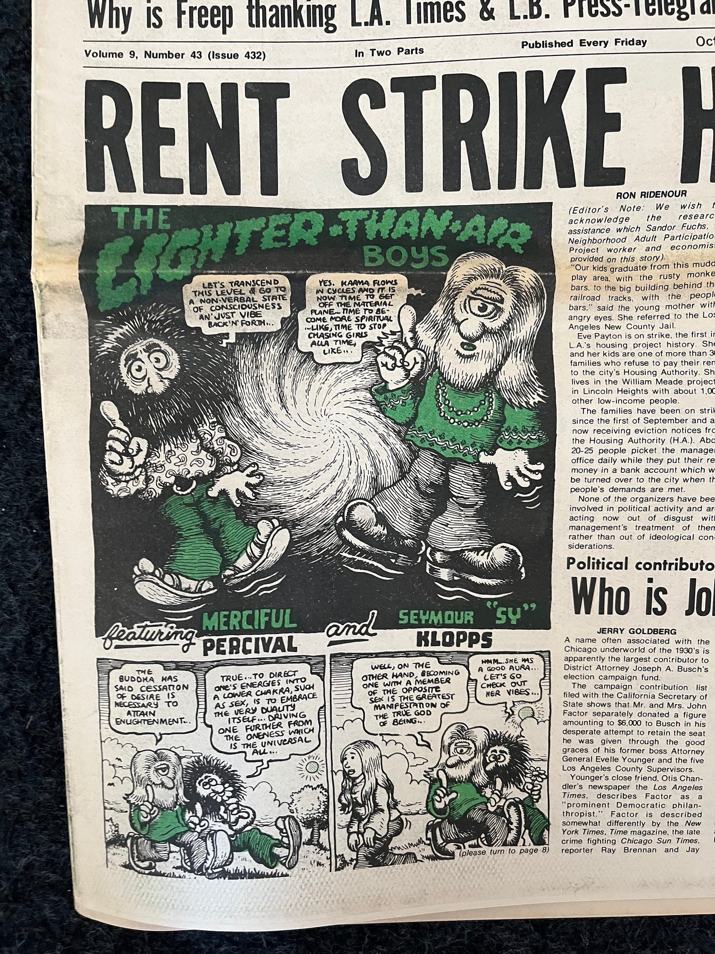 1970s CounterCulture LGBT Los Angeles Free Press, Black Panther Party, Underground Far-Left Newspaper, Vintage Newspaper, Original Newspaper