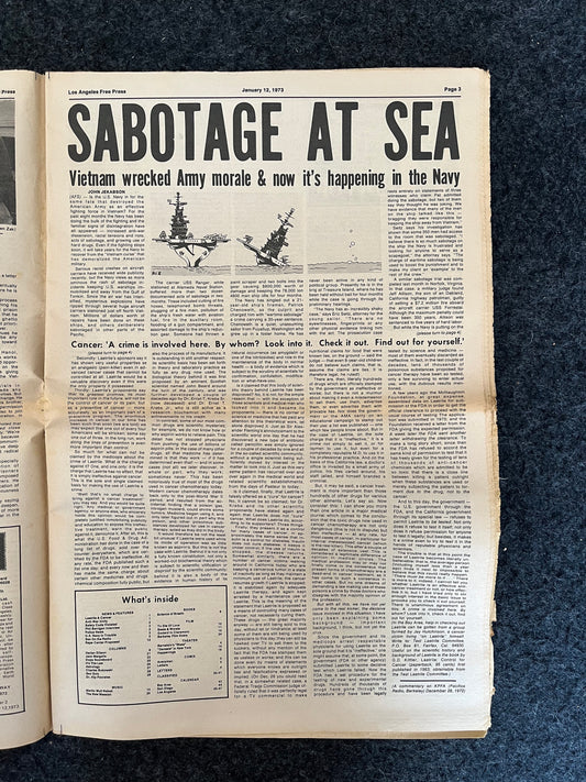 1970s CounterCulture LGBT Los Angeles Free Press, Black Panther Party, Underground Far-Left Newspaper, Vintage Newspaper, Original Newspaper
