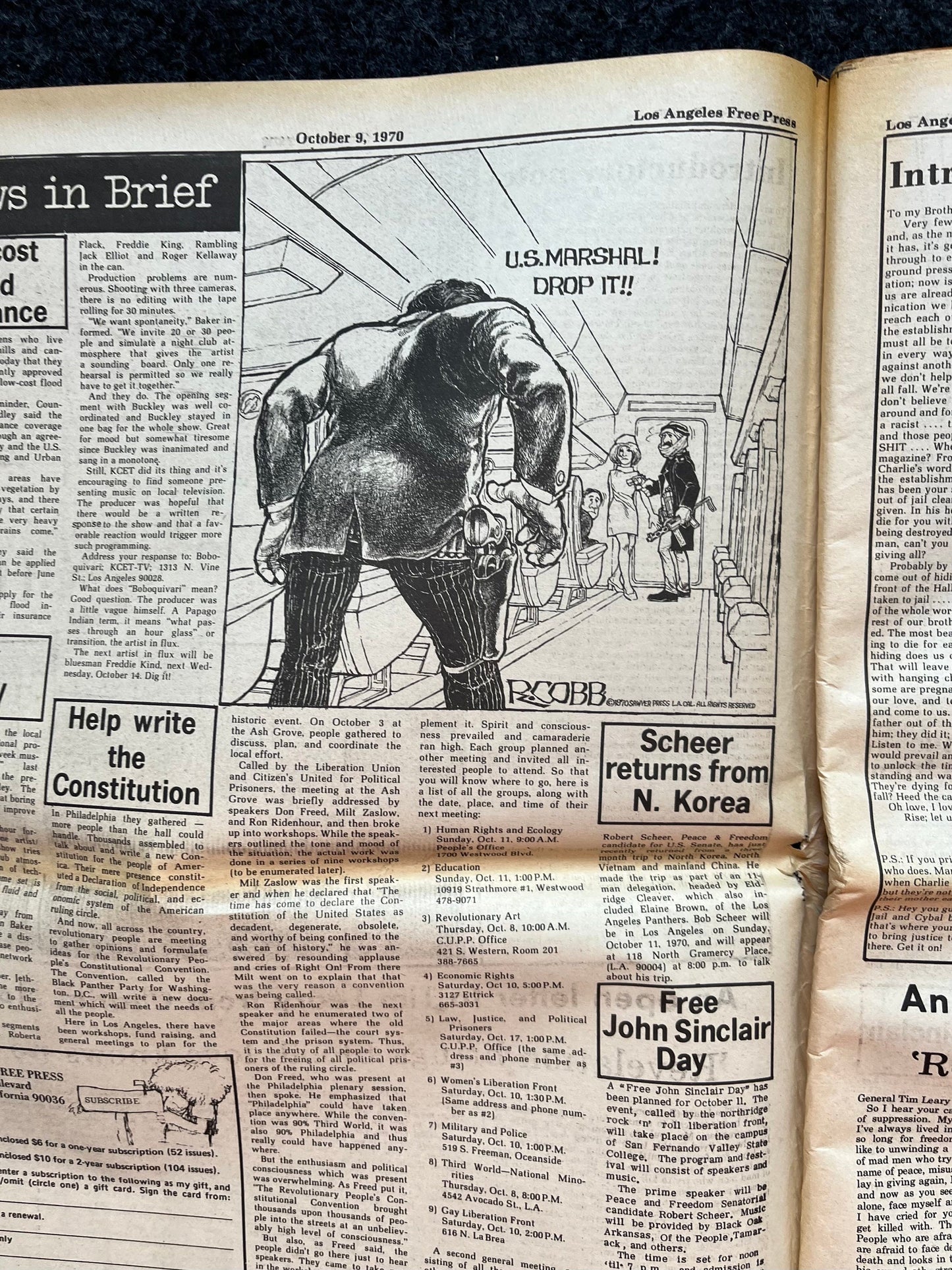 1970s CounterCulture LGBT Los Angeles Free Press, Black Panther Party, Underground Far-Left Newspaper, Vintage Newspaper, Original Newspaper