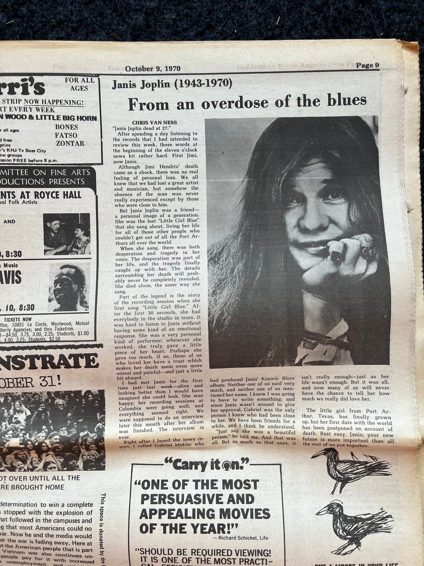 1970s CounterCulture LGBT Los Angeles Free Press, Black Panther Party, Underground Far-Left Newspaper, Vintage Newspaper, Original Newspaper