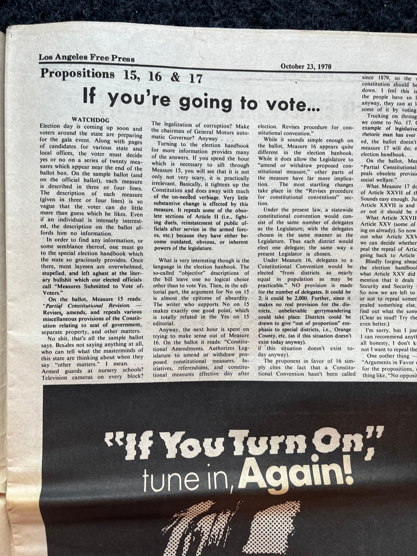 1970s CounterCulture LGBT Los Angeles Free Press, Black Panther Party, Underground Far-Left Newspaper, Vintage Newspaper, Original Newspaper