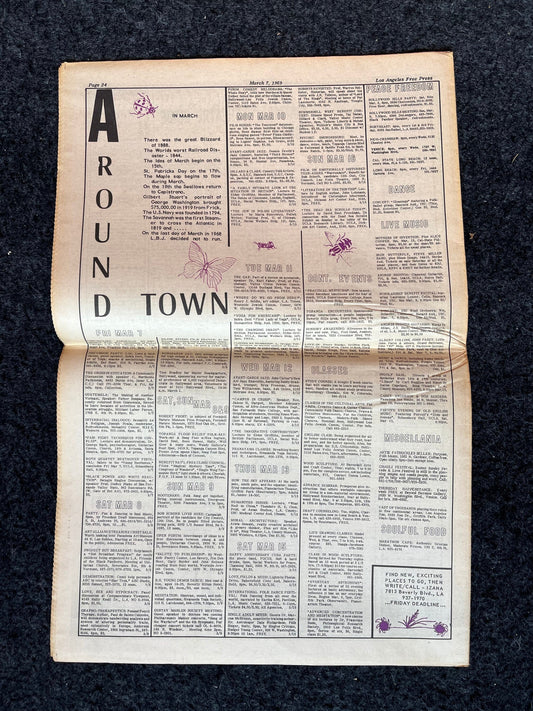 1970s CounterCulture LGBT Los Angeles Free Press, Black Panther Party, Underground Far-Left Newspaper, Vintage Newspaper, Original Newspaper