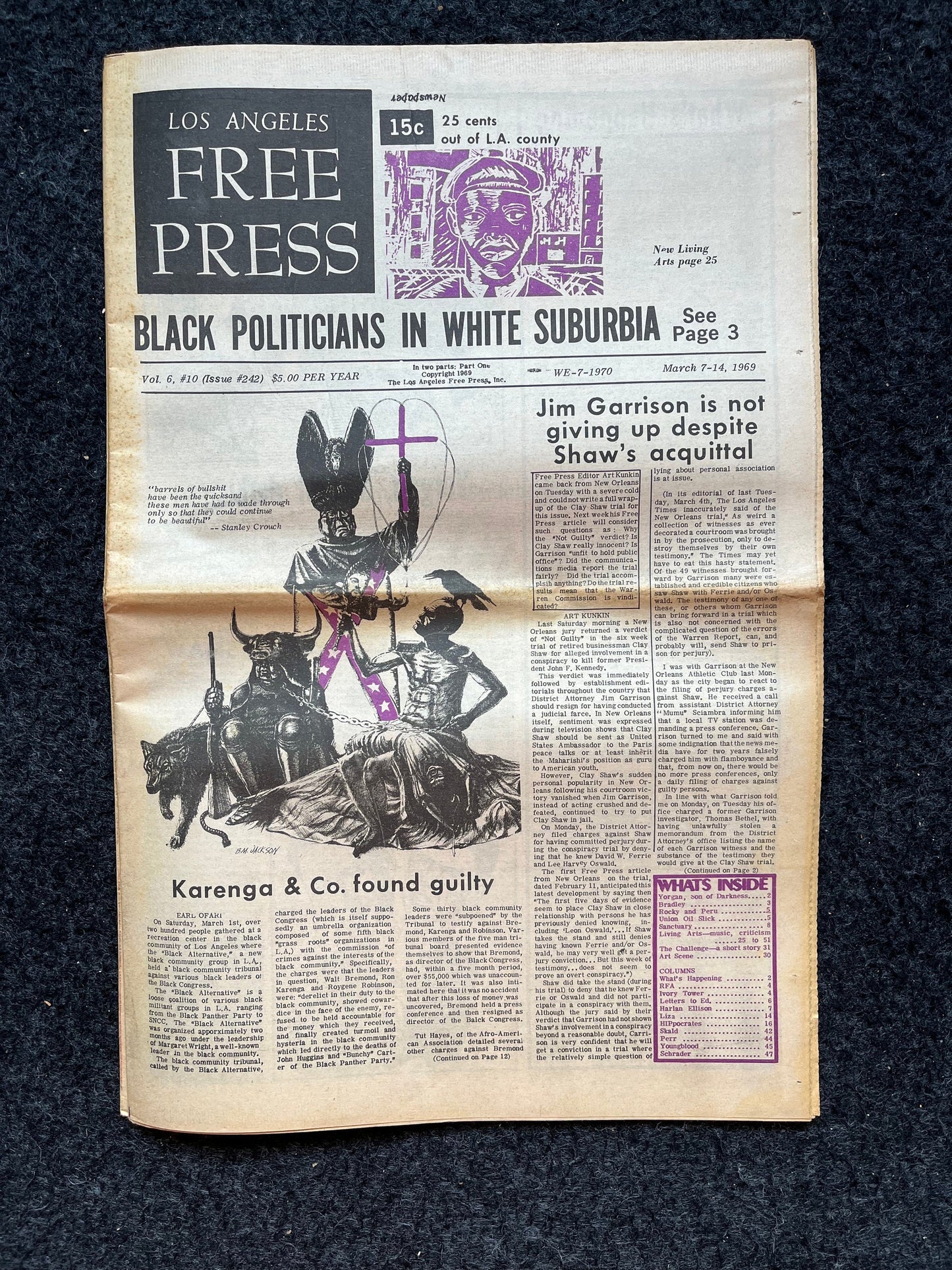 1970s CounterCulture LGBT Los Angeles Free Press, Black Panther Party, Underground Far-Left Newspaper, Vintage Newspaper, Original Newspaper