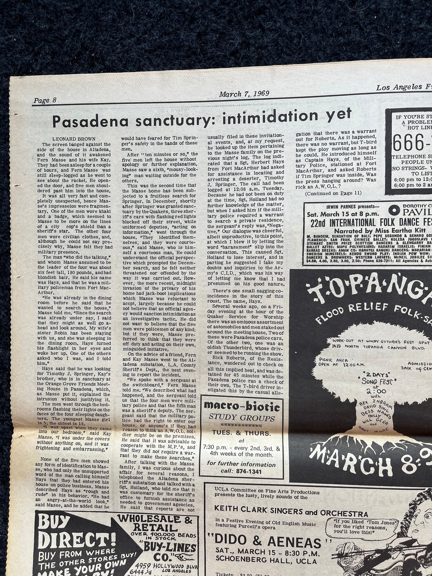 1970s CounterCulture LGBT Los Angeles Free Press, Black Panther Party, Underground Far-Left Newspaper, Vintage Newspaper, Original Newspaper
