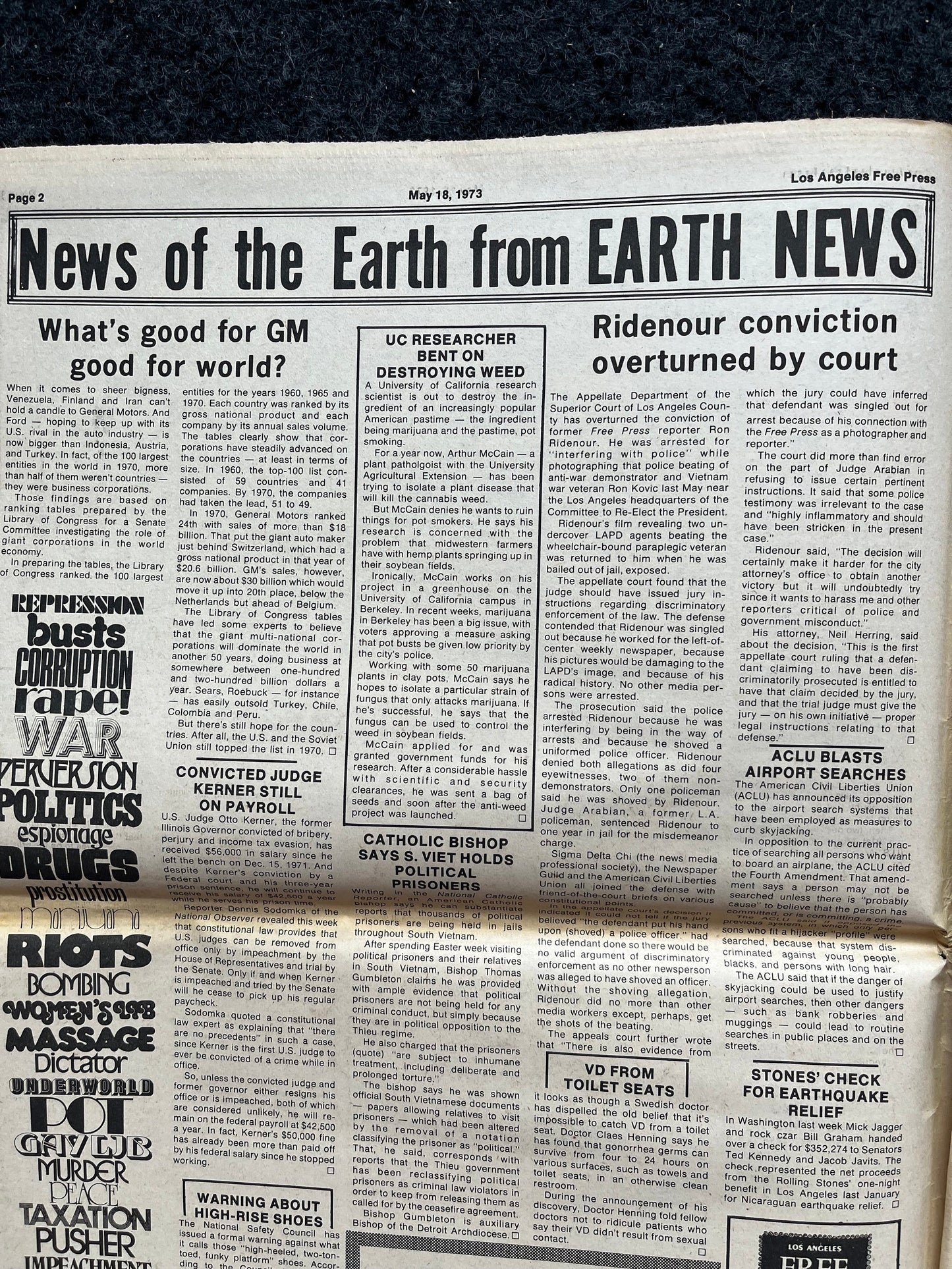 1970s CounterCulture LGBT Los Angeles Free Press, Black Panther Party, Underground Far-Left Newspaper, Vintage Newspaper, Original Newspaper