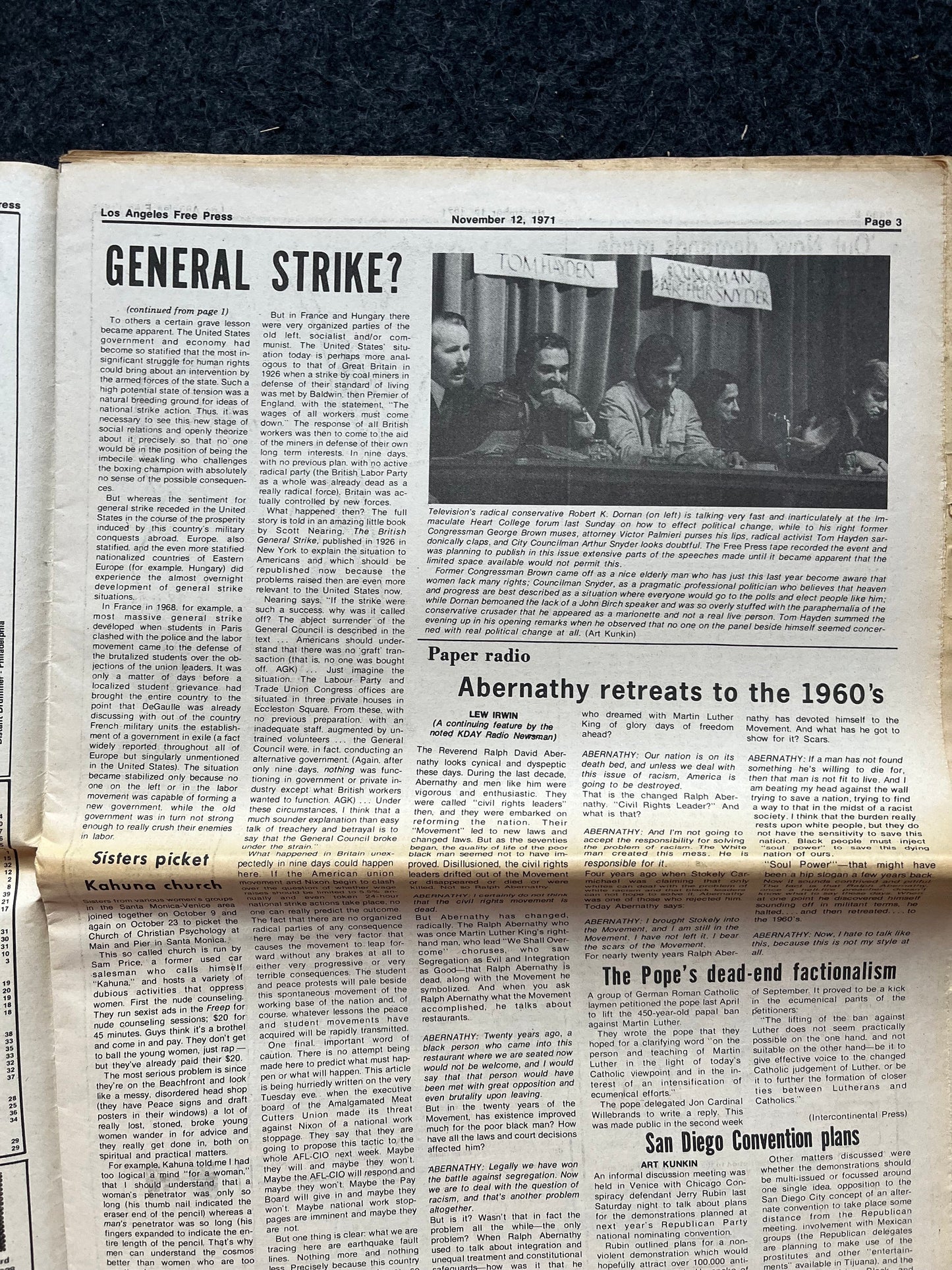1970s CounterCulture LGBT Los Angeles Free Press, Black Panther Party, Underground Far-Left Newspaper, Vintage Newspaper, Original Newspaper