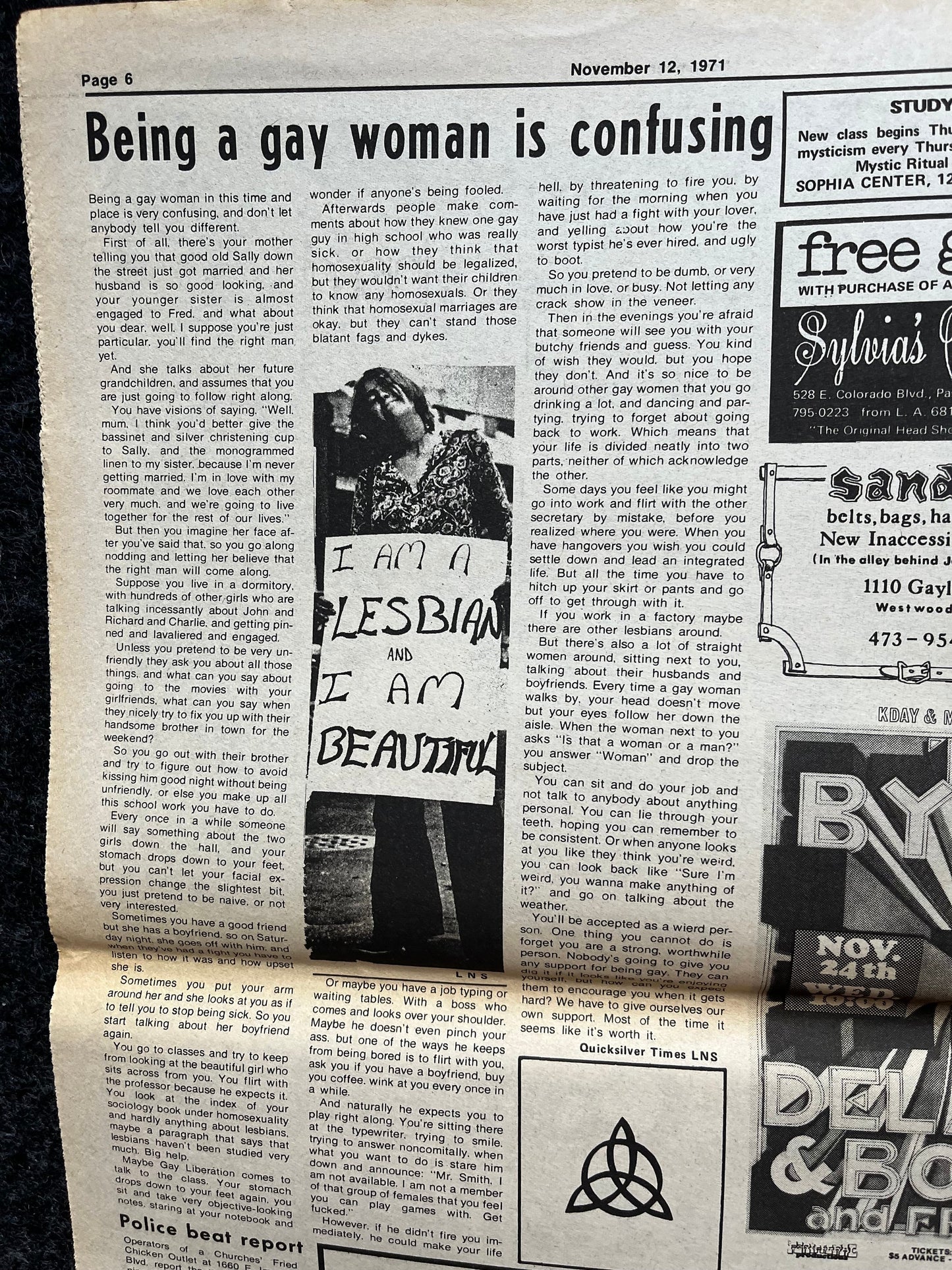 1970s CounterCulture LGBT Los Angeles Free Press, Black Panther Party, Underground Far-Left Newspaper, Vintage Newspaper, Original Newspaper
