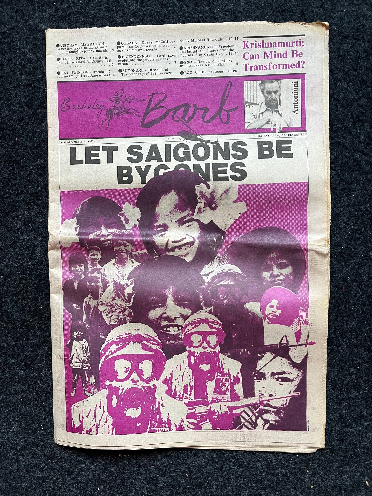 1970s Vietnam War Ends, Berkeley Tribe CounterCulture, Black Panther Party, Underground Newspaper, Vintage Newspaper,l