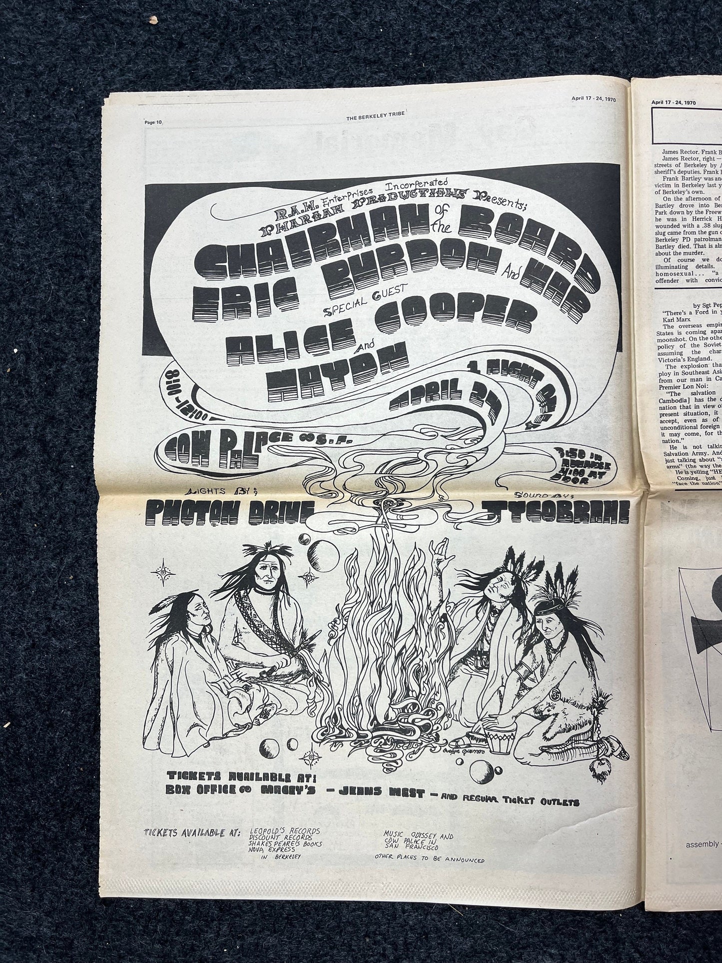 1970s Berkeley Tribe CounterCulture, Black Panther Party, Underground Newspaper, Vintage Newspaper, San Francisco California