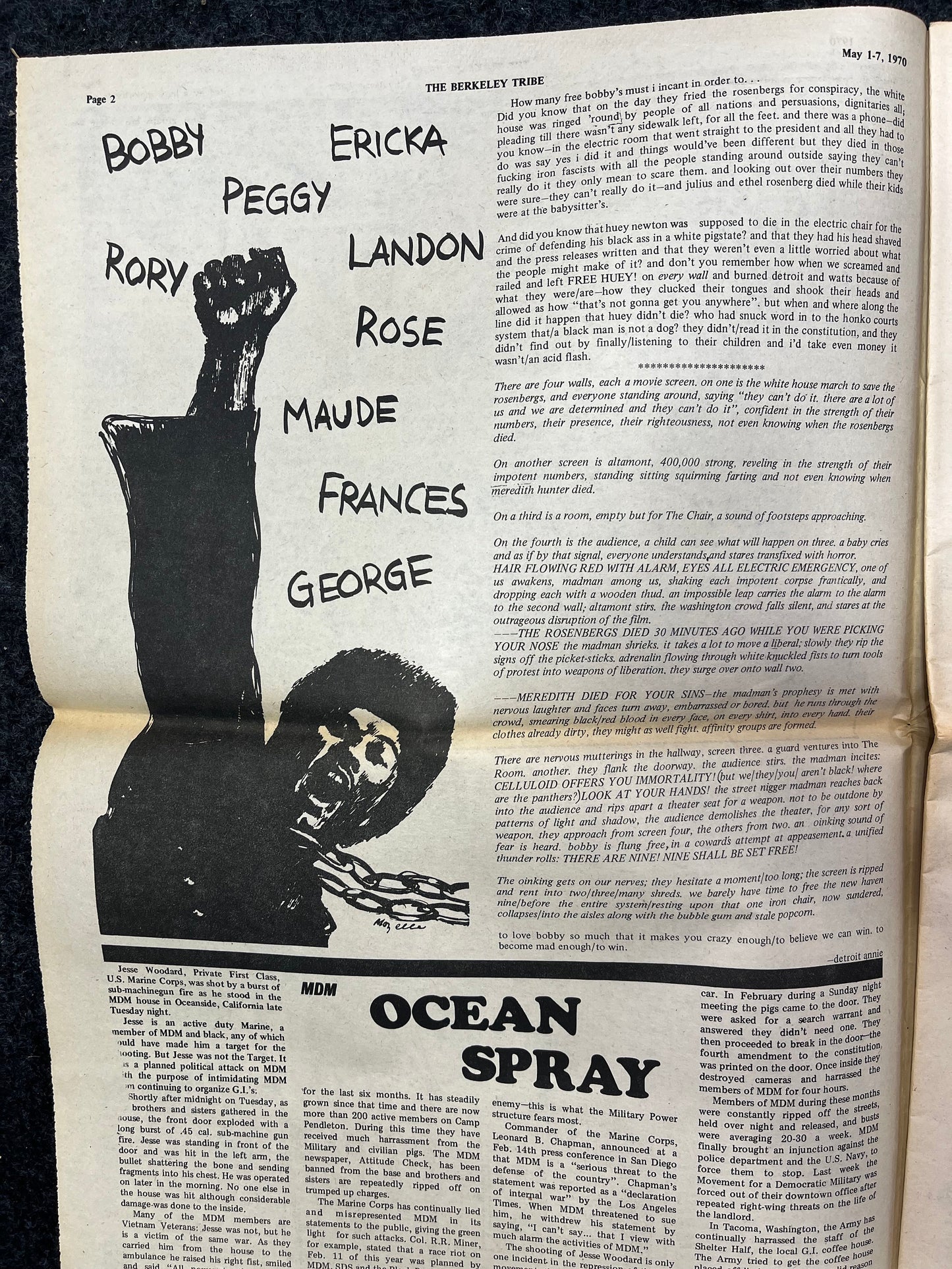 1970s Berkeley Tribe CounterCulture, Black Panther Party, Underground Newspaper, Vintage Newspaper, San Francisco California