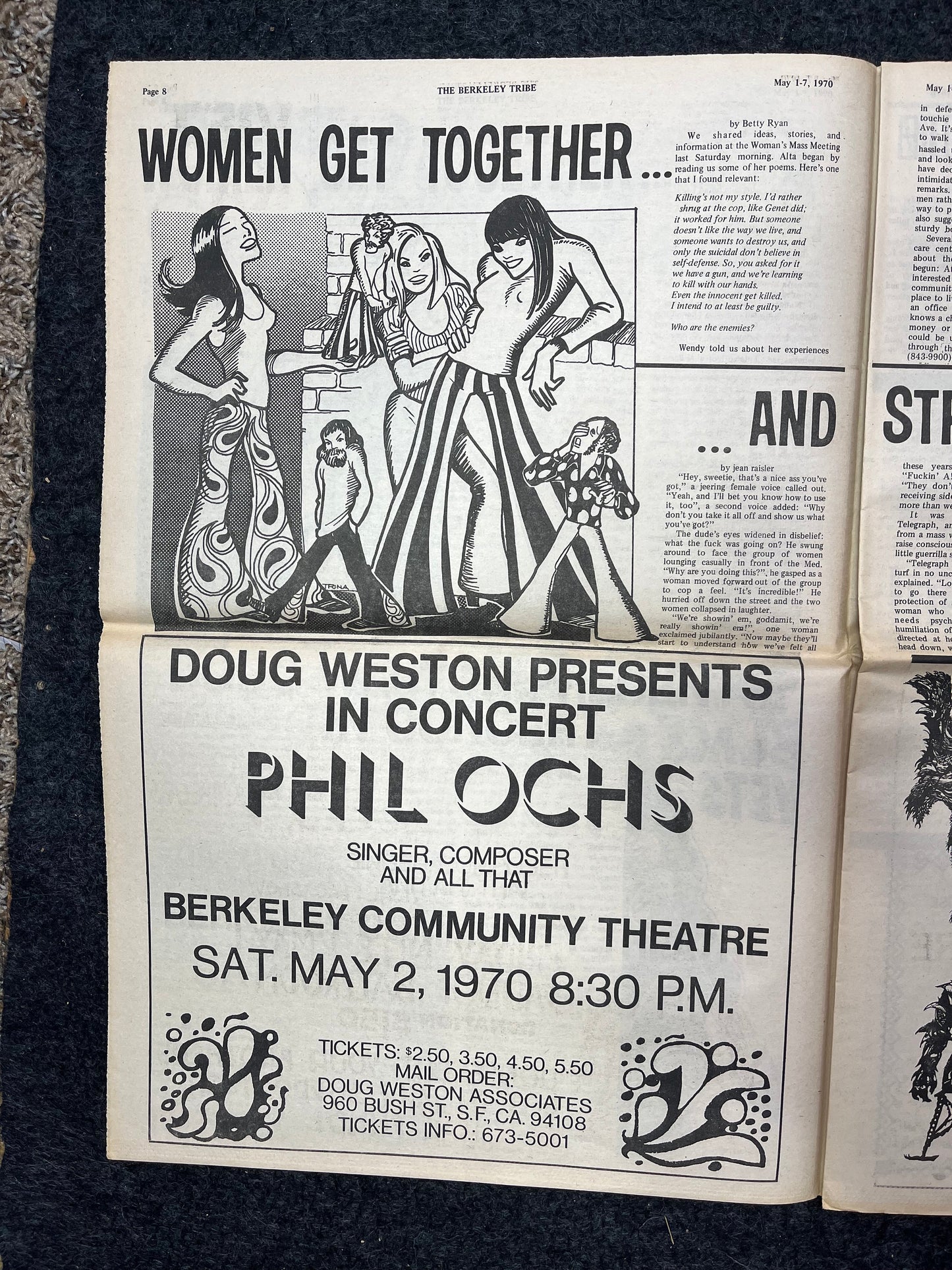 1970s Berkeley Tribe CounterCulture, Black Panther Party, Underground Newspaper, Vintage Newspaper, San Francisco California