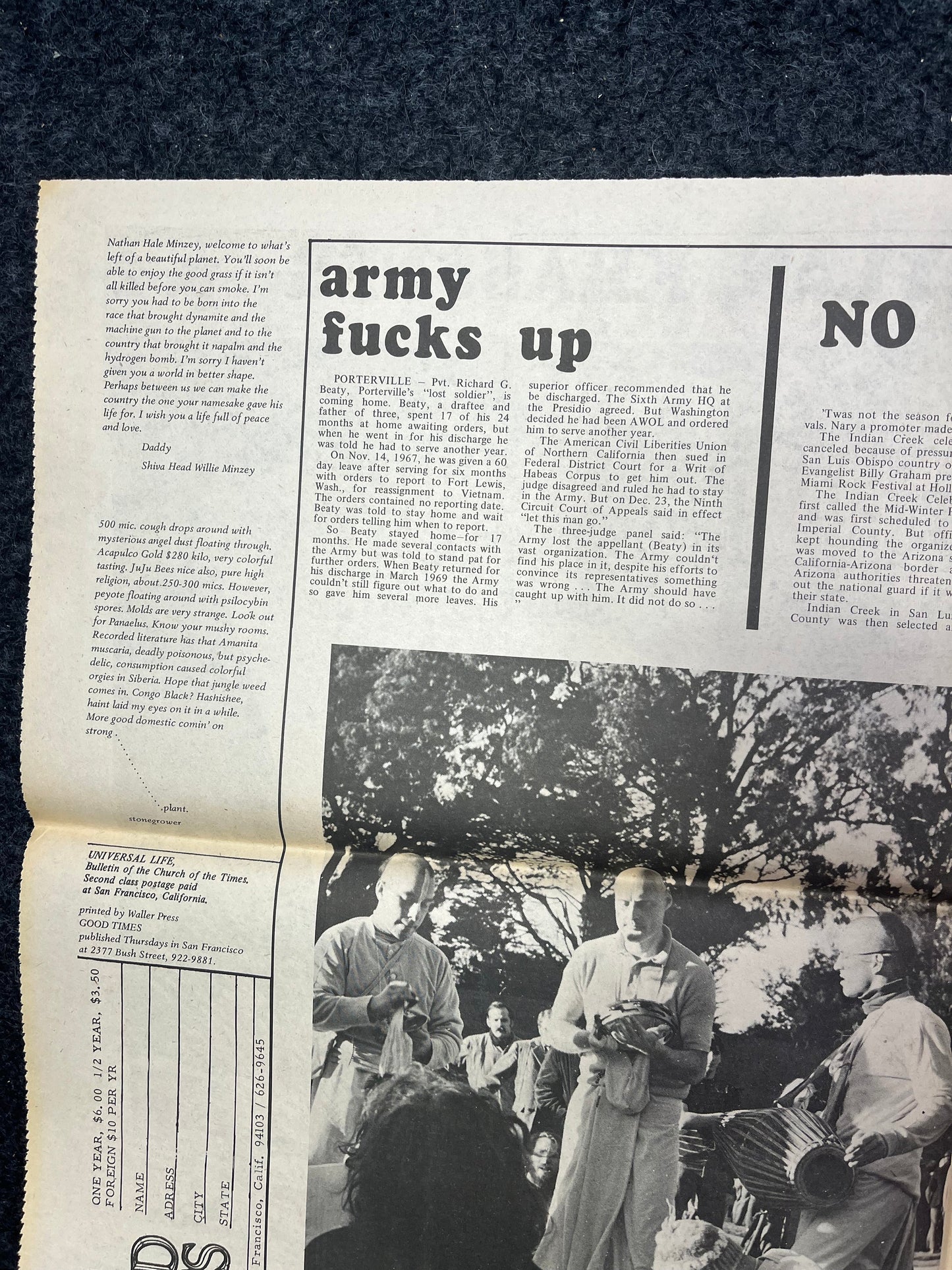 1970s Berkeley Tribe CounterCulture, Black Panther Party, Underground Newspaper, Vintage Newspaper, San Francisco California