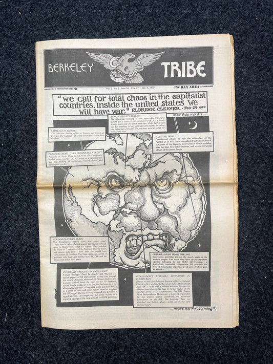 1970s Berkeley Tribe CounterCulture, Black Panther Party, Underground Newspaper, Vintage Newspaper, San Francisco California