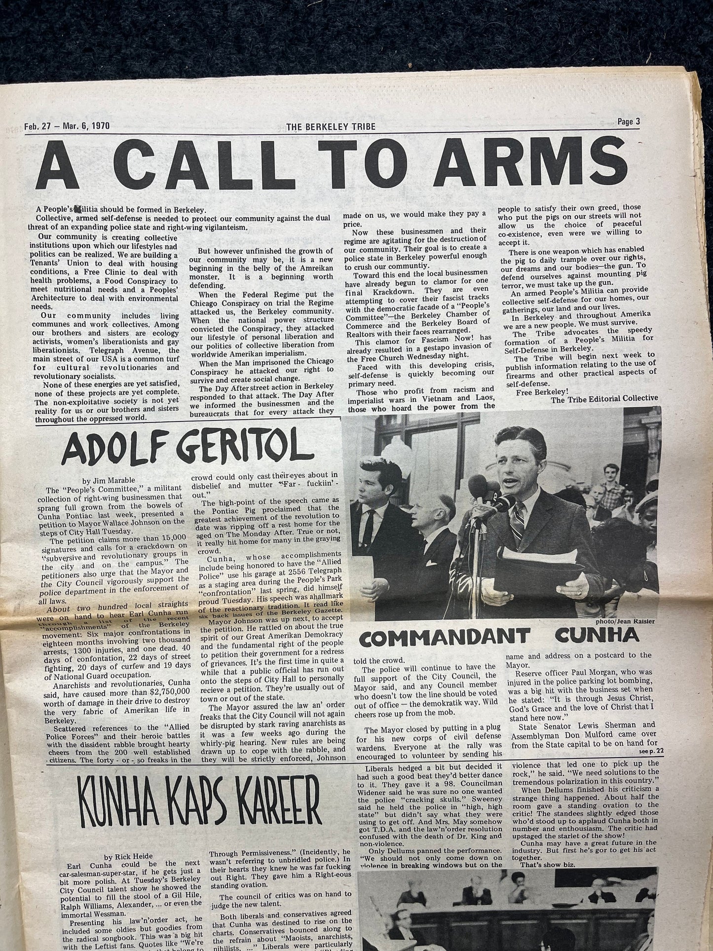 1970s Berkeley Tribe CounterCulture, Black Panther Party, Underground Newspaper, Vintage Newspaper, San Francisco California
