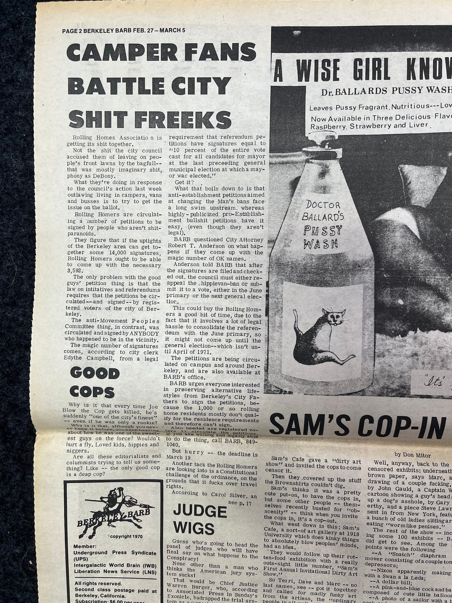 1970s Berkeley Tribe CounterCulture, Black Panther Party, Underground Newspaper, Vintage Newspaper, San Francisco California