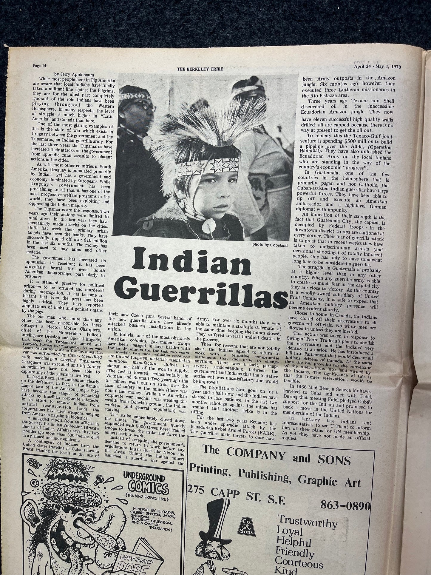 1970s Berkeley Tribe CounterCulture, Black Panther Party, Underground Newspaper, Vintage Newspaper, San Francisco California